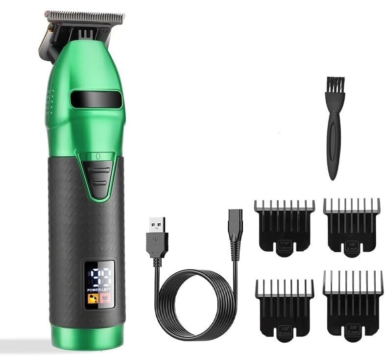 YUSIWOAL Hair Clippers for Men, Professional Electric Hair Trimmer Machine with LED Screen Display Hair Clipper for Men Barber Hair Cut Razor Edge T Blade(Green)