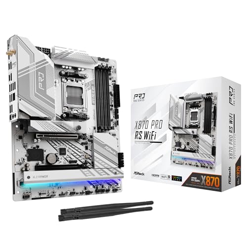 ASRock X870 Pro RS WiFi AMD Ryzen Socket AM5 ATX Motherboard USB4 DDR5 8000 MHz 256 GB SATA3 6.0 Gb/s