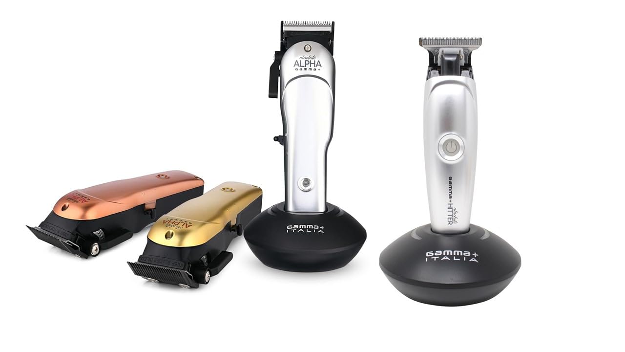 GAMMA+ Absolute Alpha Pro Hair Clipper with Absolute Hitter Trimmer Holiday Gift Bundle Deal