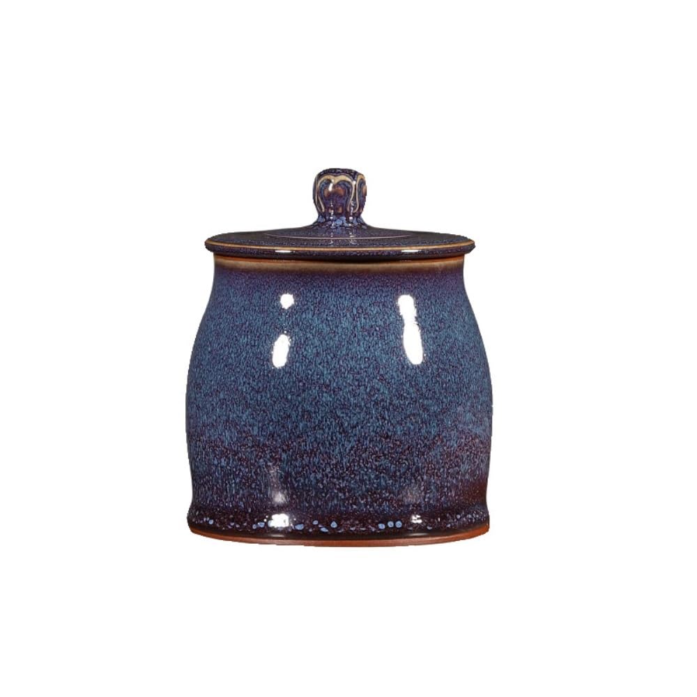 LINKIO Ceramic Food Jar Ceramic Handmade Bulk Tea Storage Container Jar Household Small Sealed Jar Creative Chinese Retro Single Jar Pantry Storage Containers