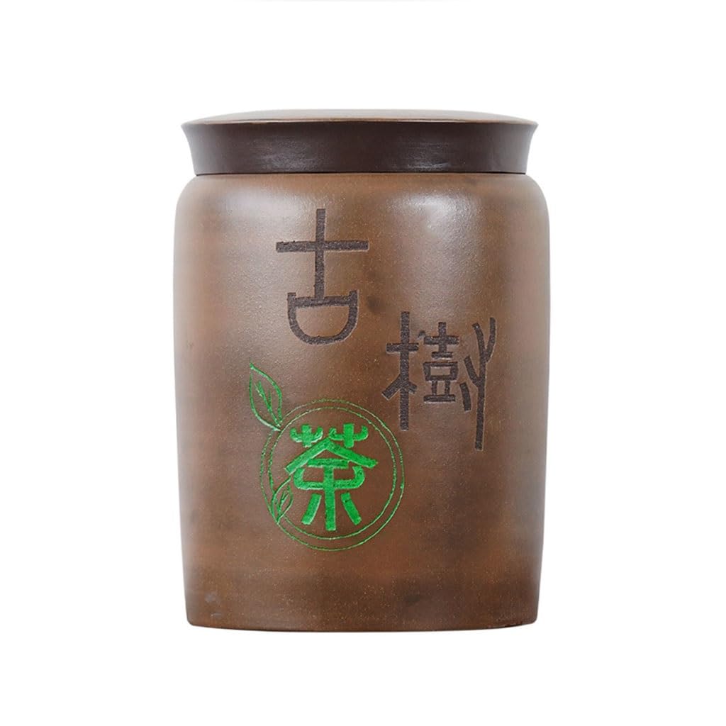 LINKIO Ceramic Food Jar Purple Sand Tea Canister Special Tea Canister Home Ceramic Storage Jar Large Sealed Tea Jar Original Mine Purple Sand Canisters Pantry Storage Containers