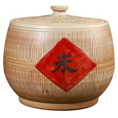 Rice Container Pantry Storage Containers General Loose Tea Storage Co Decorative Jar Ceramic Containers With Lids For Food 10kg Storage Bins Food Airtight Storage Jars For Flour, Rice, Nuts, Snacks(A,
