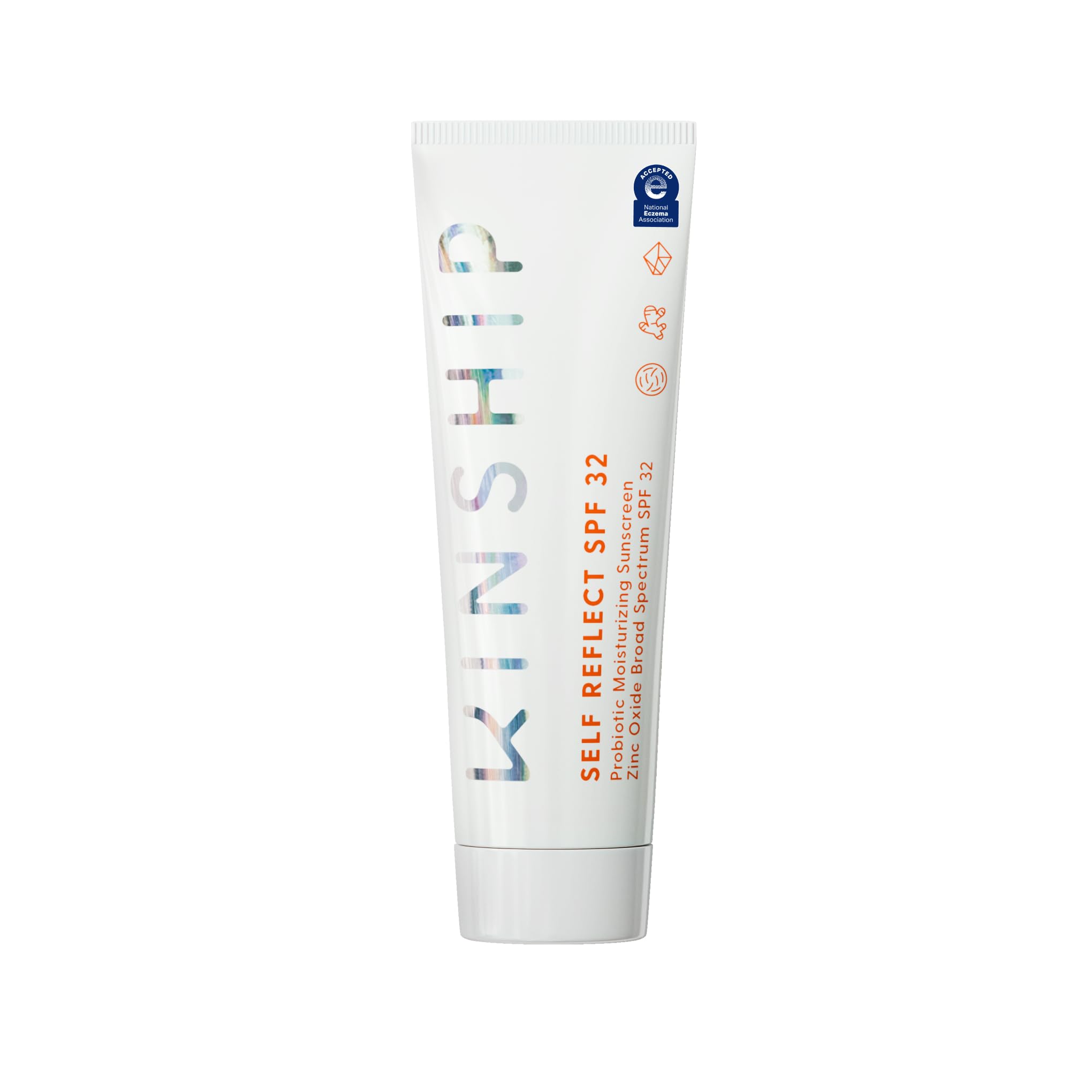 Kinship Self Reflect Probiotic Moisturizing Sunscreen SPF 32 - For Face & Body - Lightweight 100% Mineral SPF for Sensitive Skin - Sheer Zinc Oxide Sunblock - Clean & Reef Safe – Vegan (3.5oz)
