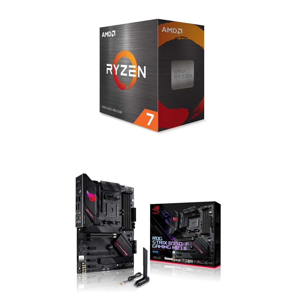 AMD Ryzen 7 5800X 8-core, 16-Thread Unlocked Desktop Processor & Asus ROG Strix B550-F Gaming WiFi II AMD AM4 (3rd Gen Ryzen) ATX Gaming Motherboard