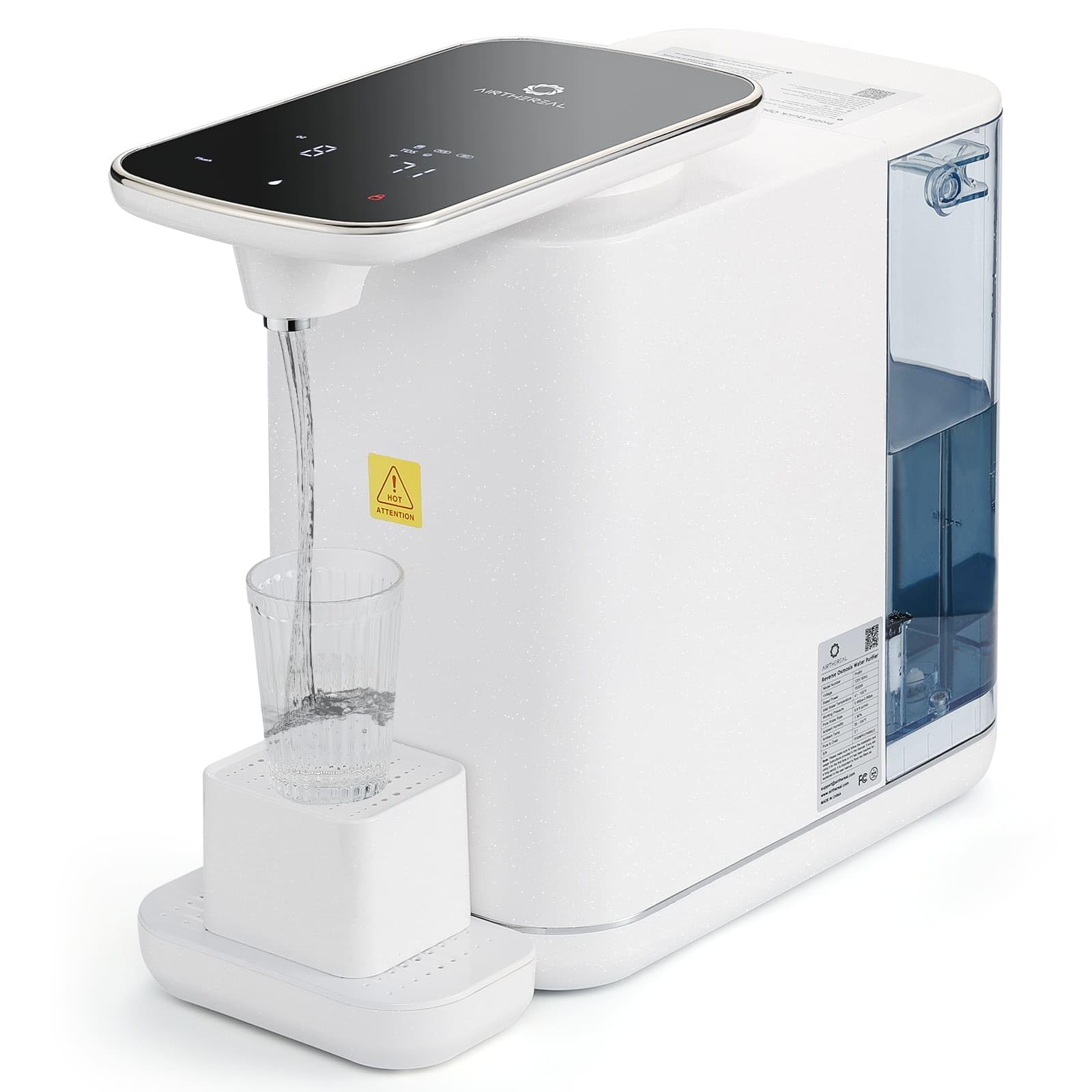 Airthereal Reverse Osmosis Countertop Water Filter System, 5 Stage Purification, 3:1 Pure to Drain, Portable 6L Water Purifier, Pristine Pro6H (No Installation Required)