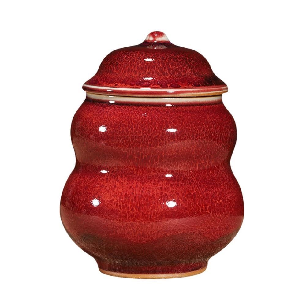 LINKIO Ceramic Food Jar Creative Handmade Bulk Tea Storage Container Jar Ceramic Sealed Jar Retro Chinese Handicraft Ornaments Single Jar Pantry Storage Containers
