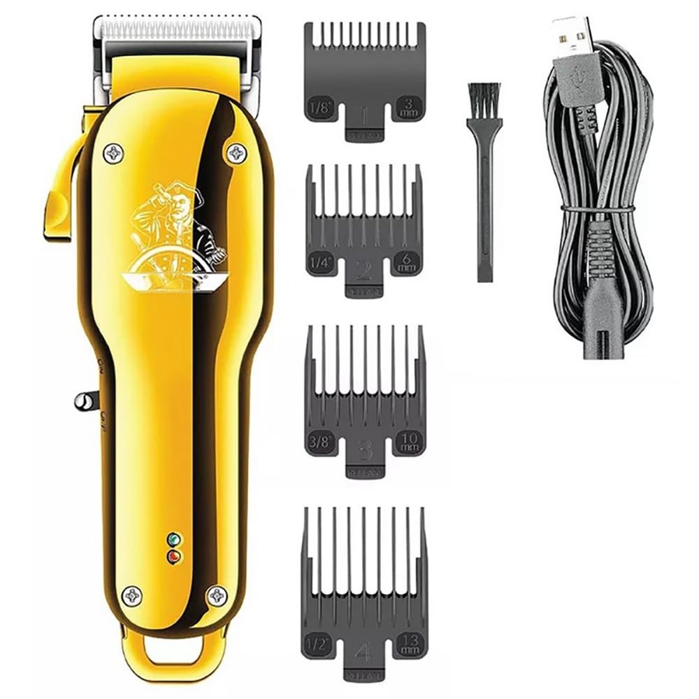 Hair Clippers Professional Men's Hair Trimmer Beard Hair Clipper Rechargeable Electric Trimmer Hair Cutter Hair Cutting Machine Haircut(Gold)