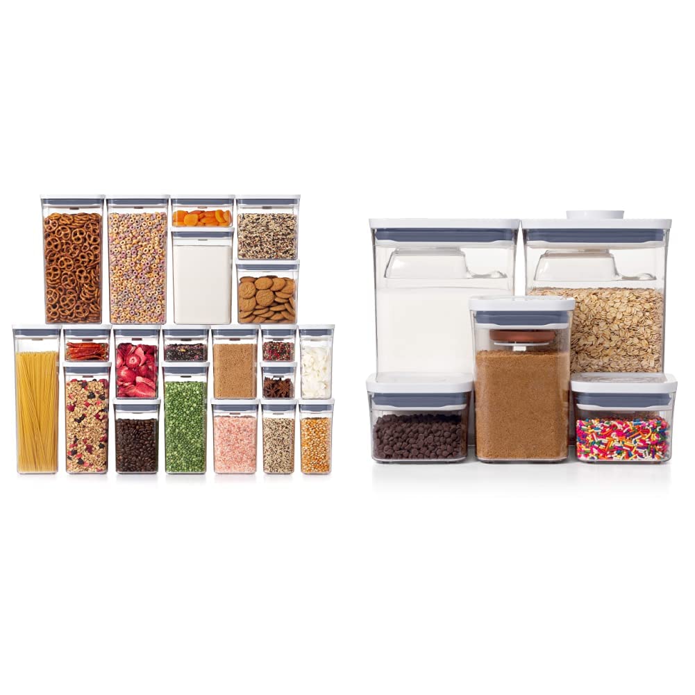 OXO Good Grips 20-Piece POP Container Set + OXO Good Grips 8-Piece Baking Essentials POP Container Set