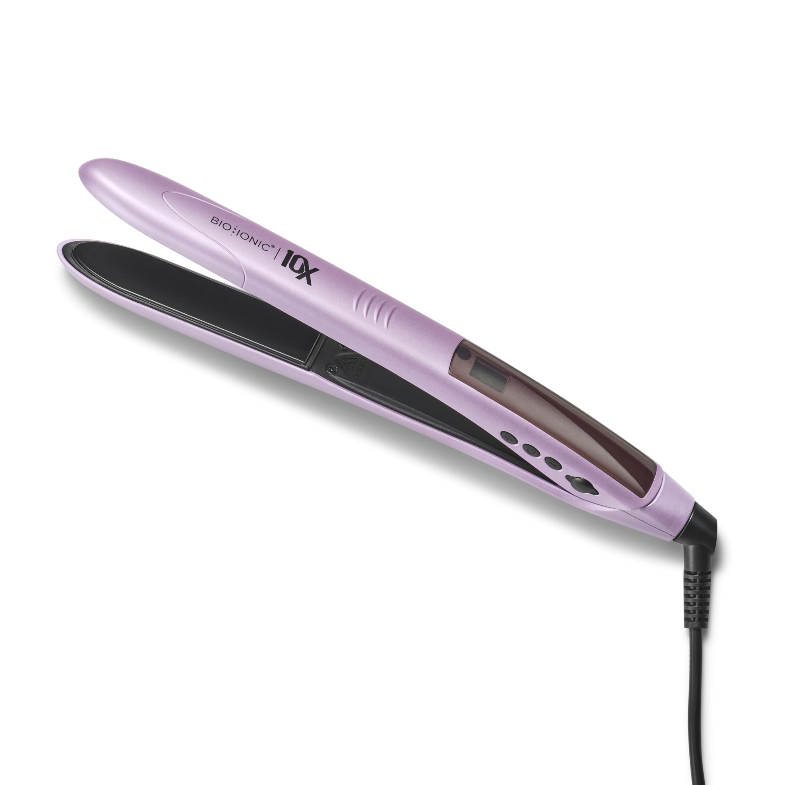 BIO IONIC 10X Styling Iron, 1" Hair Straightener with Moisturizing Heat Technology, Flat Iron for 10-Minute Styling, Hair Straightener and Curler, Soft Amethyst