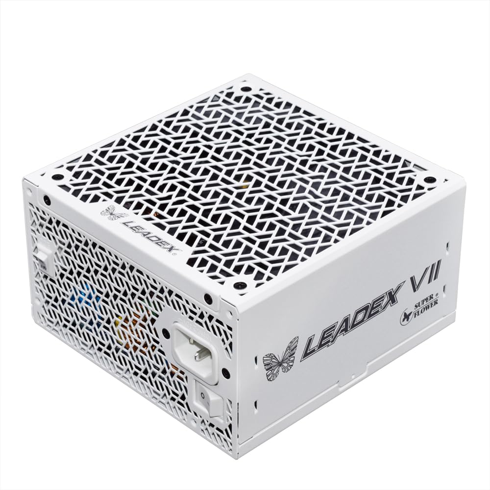 Super Flower Leadex VII XP 1200W 80+ Platinum, Cybenetics Platinum, Full Modular, ATX 3.1, W/12V-2 * 6 Cable (2x8pin - 16pin Native Cables), Power Supply, FDB Fan, SF-1200F14XP, White
