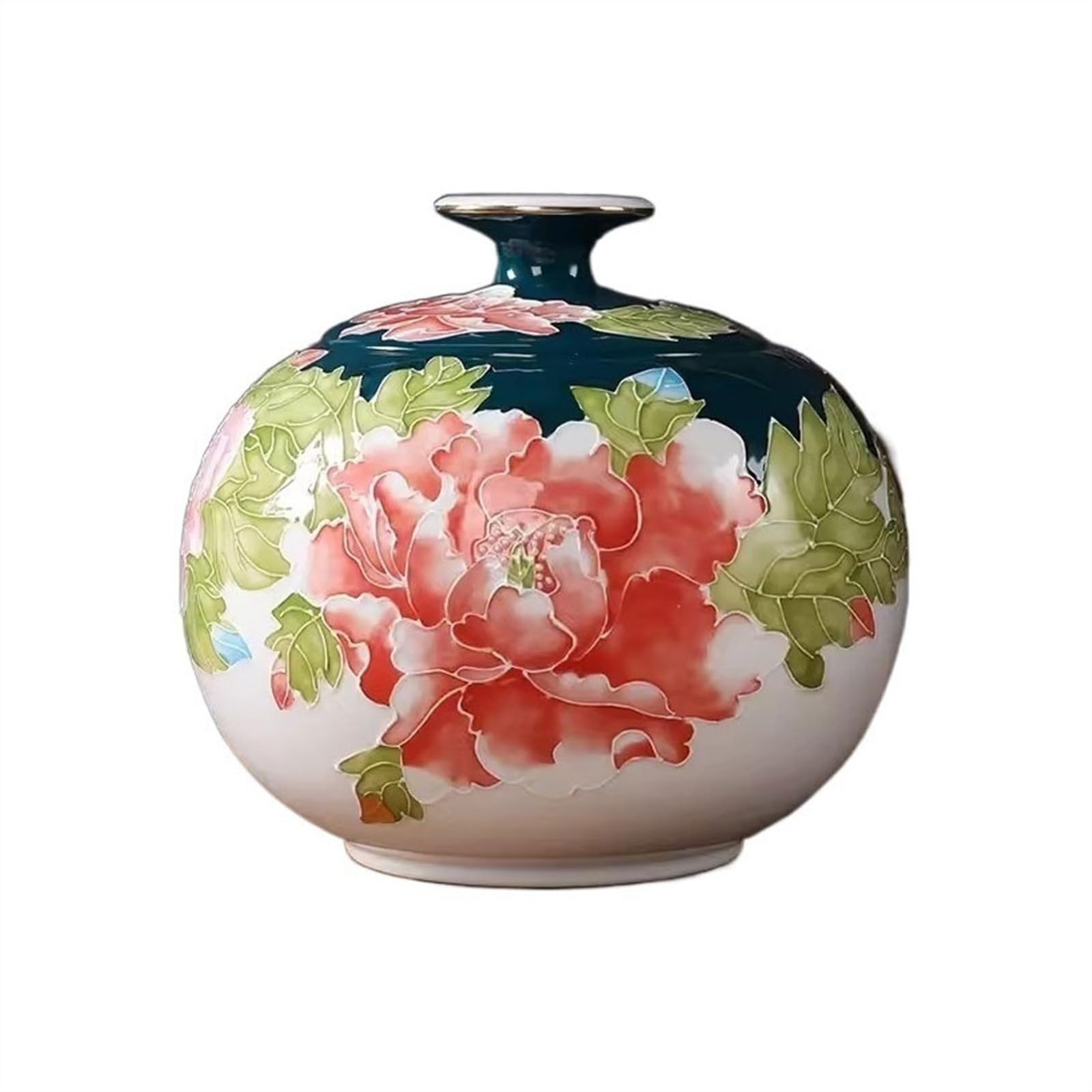 Ceramic Food Jar Hand-Painted Pull Flowers Depicting Gold Tea Canister Ceramic Sealing Canister Storage Kung Fu Tea Canister Tea Jar Household with Airtight Lid Tea Canister Pantry Storage Containers