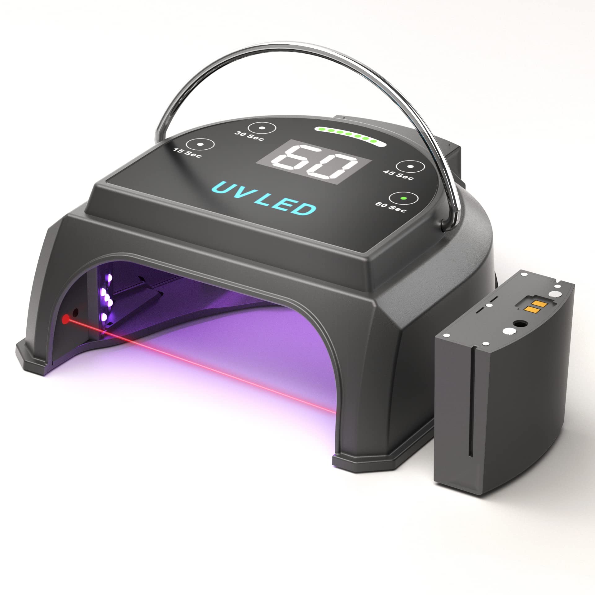 gelpal 80W Professional Cordless UV LED Nail Lamp, UV Lights for Nails with 45 Beads and Rechargeable Battery, Portable LED Gel Nail Curing Dryer, Nail Polish Machine for Salon or Home, Black