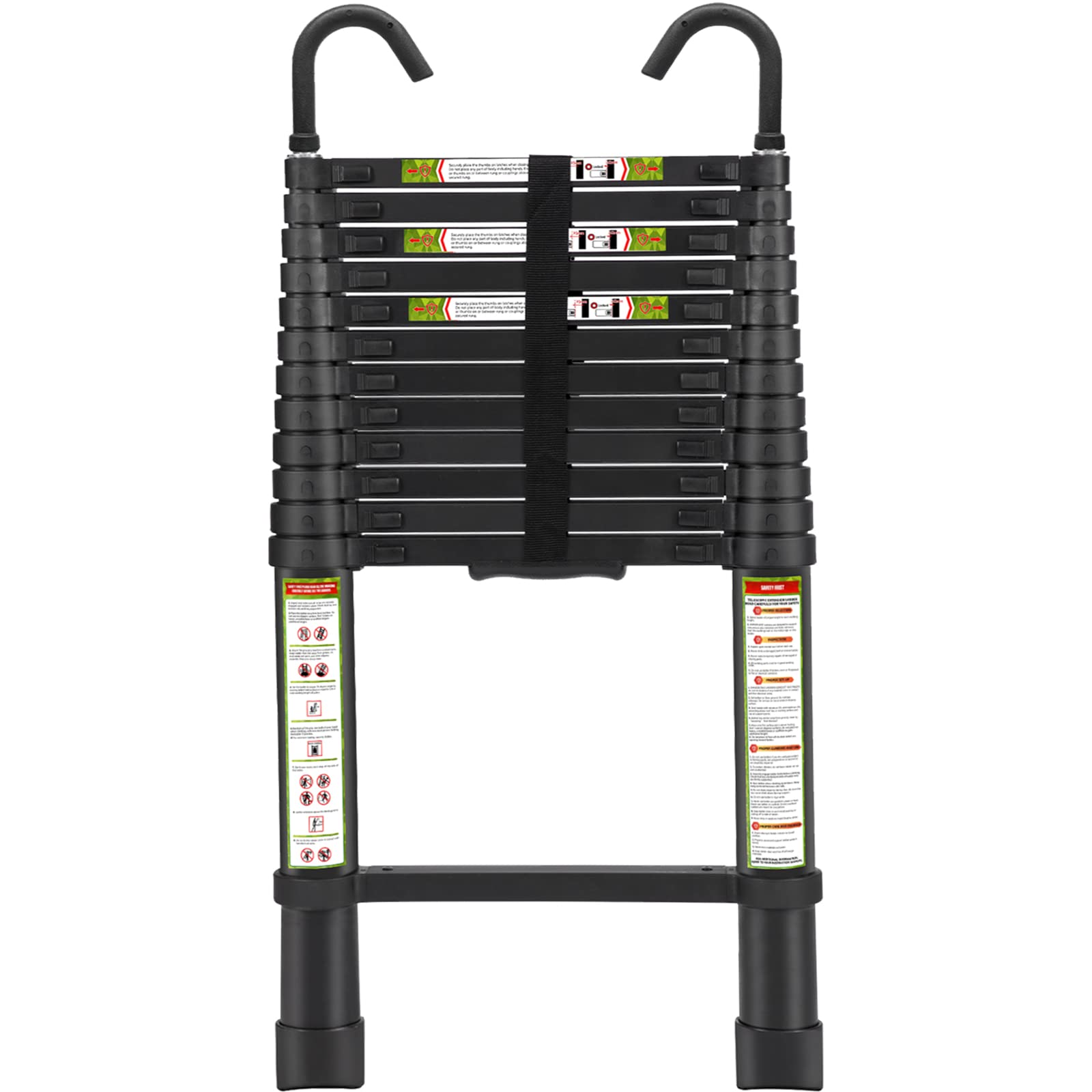 Telescopic Ladder, 16.5FT RIKADE Aluminum Telescoping Ladder with Stable Hook and Non-Slip Feet, Portable Extension Ladder for Household and Outdoor 330lb Capacity
