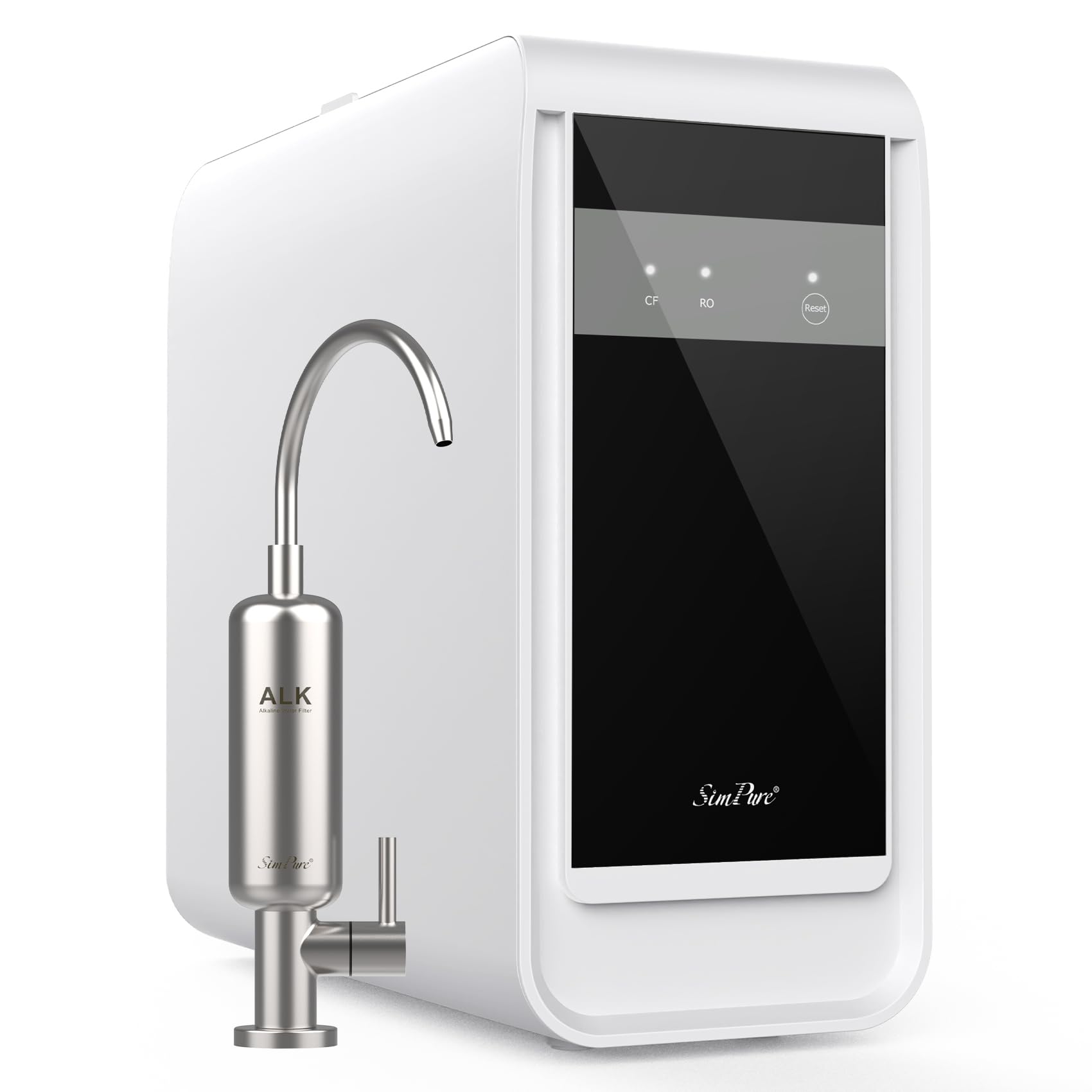 SimPure Q3-600 Reverse Osmosis System with ALK Faucet, 600 GPD 8 Stage Under Sink RO Water Filtration, Tankless RO Water Filter, PH+, Acid-Base Balance, Remineralization Water, NSF/ANSI 58 Certified