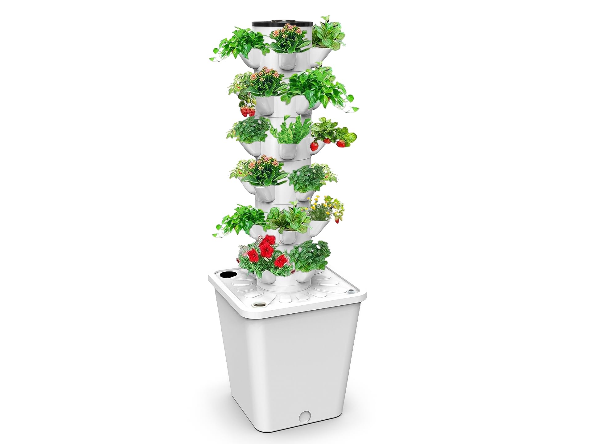 SJZXUV 30 Plant Hydroponic Growing System Kit,Smart hydroponic Tower Indoor Garden with Silent Water Pump, soilless Growing Vegetables Fruits, Efficient use of Space for Indoor and Outdoor use