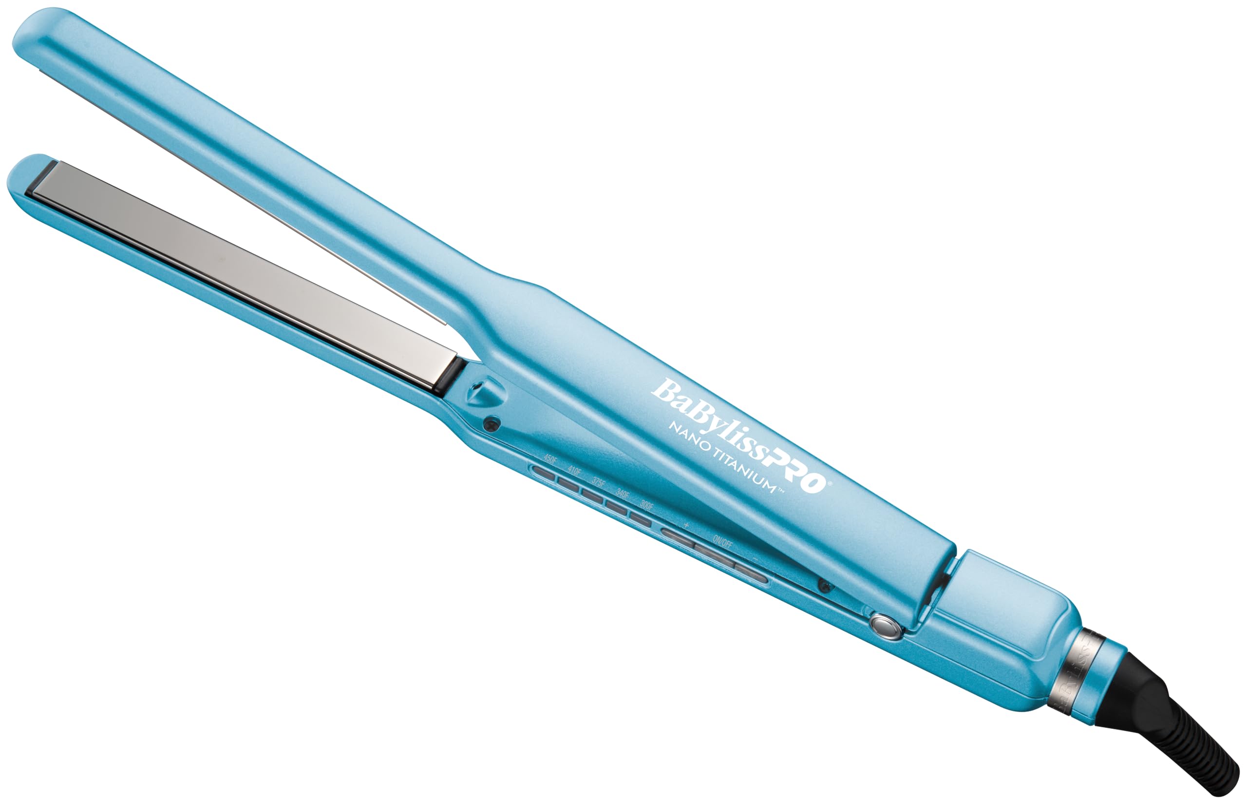 BaBylissPRO Nano Titanium Ionic Flat Iron Hair Straightener, 1/2" Hair Straightener Iron for Smooth, Shiny, Frizz- Free Hair and All Hair Types