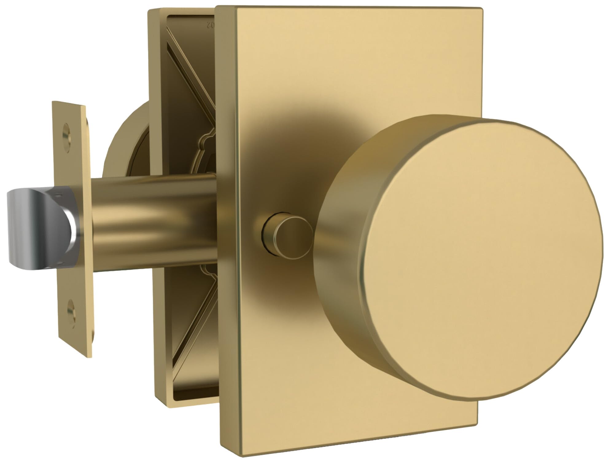 Mega Handles Laura Privacy Door Knob for Hallway, Closet and Bathroom Reversible Heavy Duty Design Door Knobs, Fits All Standard Door Sizes, Screws Included - Satin Brass (1 Pack)