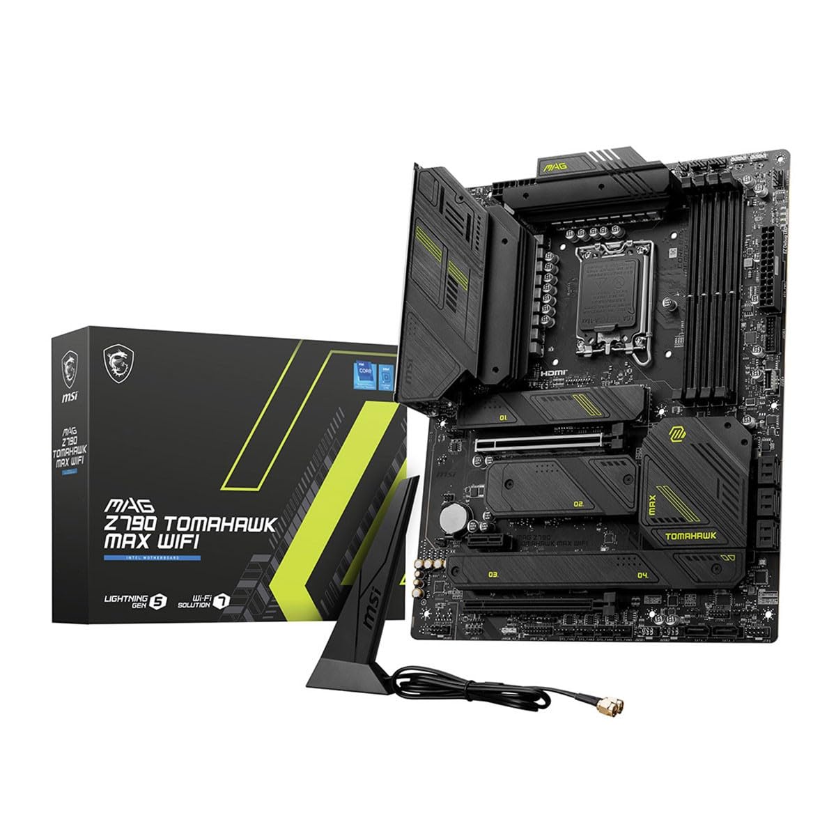MSI MAG Z790 TOMAHAWK MAX WIFI Motherboard, ATX - Supports Intel 12th & 13th Gen Core Processors, LGA 1700 - DDR5 Memory Boost 7800+MHz/OC, 1 x PCIe 5.0 x16, 1 x M.2 Gen5, 2.5G LAN, Wi-Fi 7