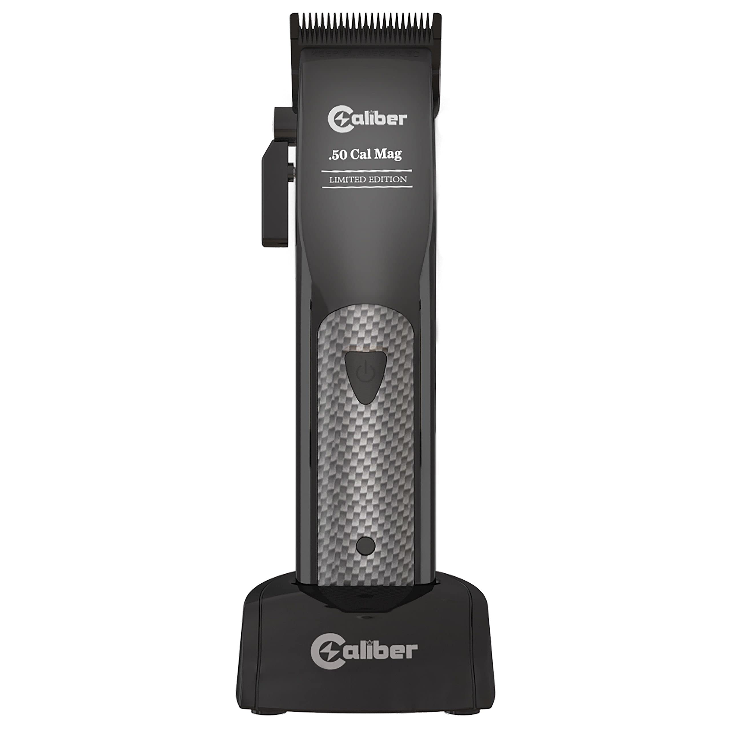 Caliber Pro - .50 Cal Limited Edition Clipper - Long Lasting 8+ Hours of Power - Ultra Low Noise Technology - Rechargeable Powerful Battery - Easy Zero Gap Cut - Hair Grooming Tool for Men (Black)