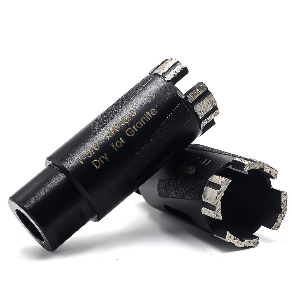 Diapro 2Pcs/ Box 1-3/8'' Dry Diamond Core Drill Bit 5/8'-11 Thread for Granite 35mm Masonry Coring