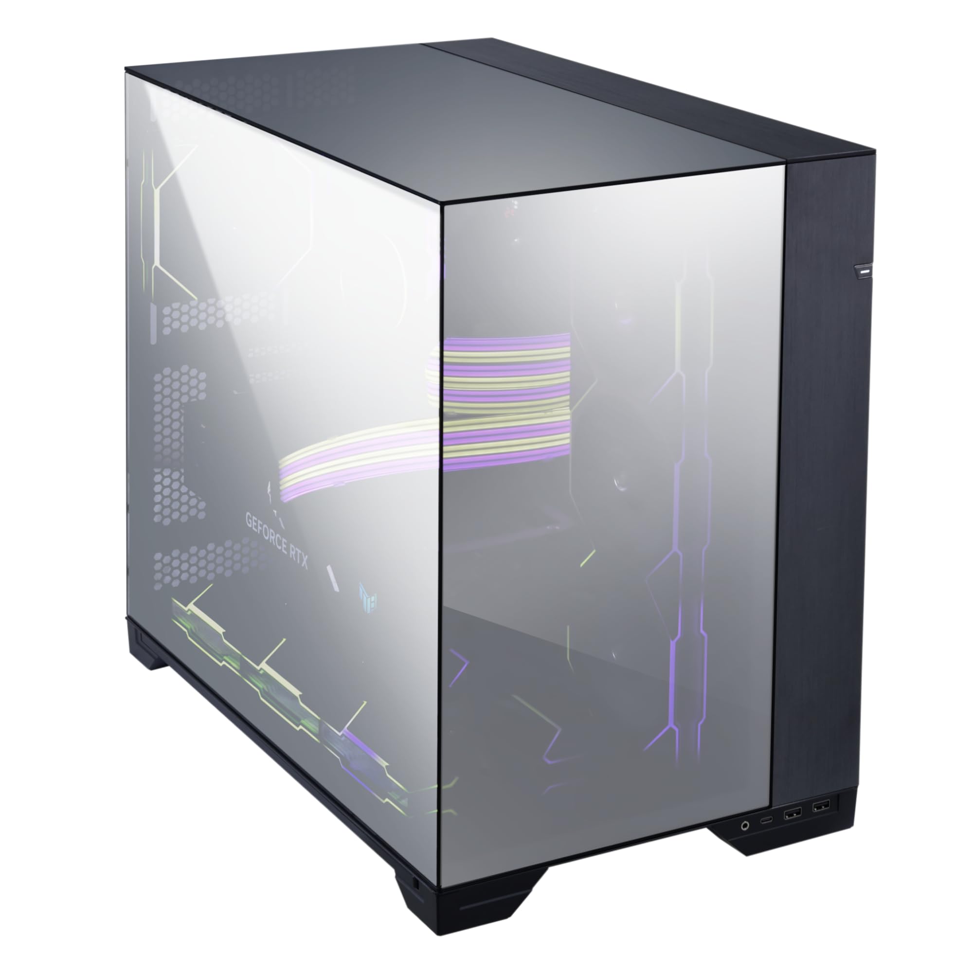 Lian Li O11 Vision -Three Sided Tempered Glass Panels - Dual-Chamber ATX Mid Tower - Up to 2 x 360mm Radiators - Removable Motherboard Tray for PC Building - Up to 455mm Large GPUs (O11VC.US)