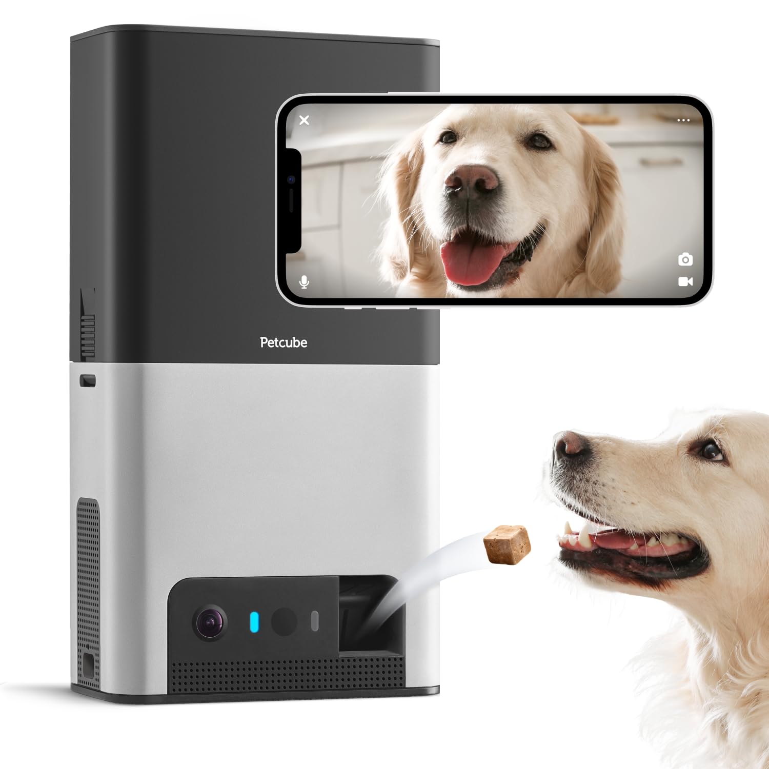 Petcube Bites 2 Wi-Fi Pet Camera with Treat Dispenser & Alexa Built-in, for Dogs and Cats. 1080p HD Video, 160 Full-Room View, 2-Way Audio, Sound/Motion Alerts, Night Vision, Pet Monitor
