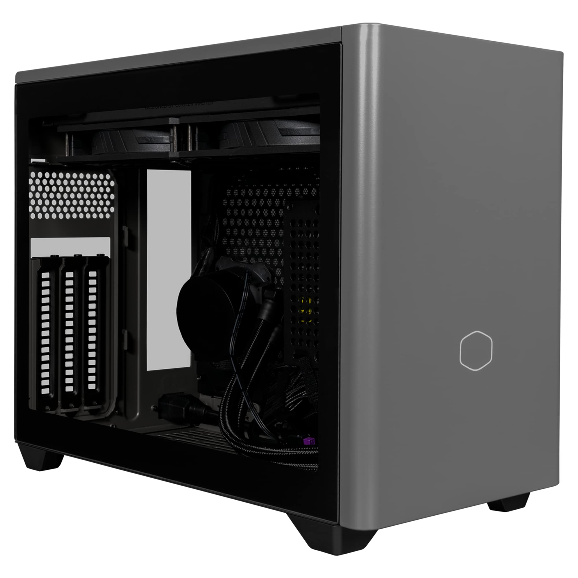 Cooler Master NR200P MAX Mini-ITX Case with 280mm AIO, 850W SFX PSU, Vertical GPU Mount, PCIe Gen4 Riser, Glass or Vented Panel