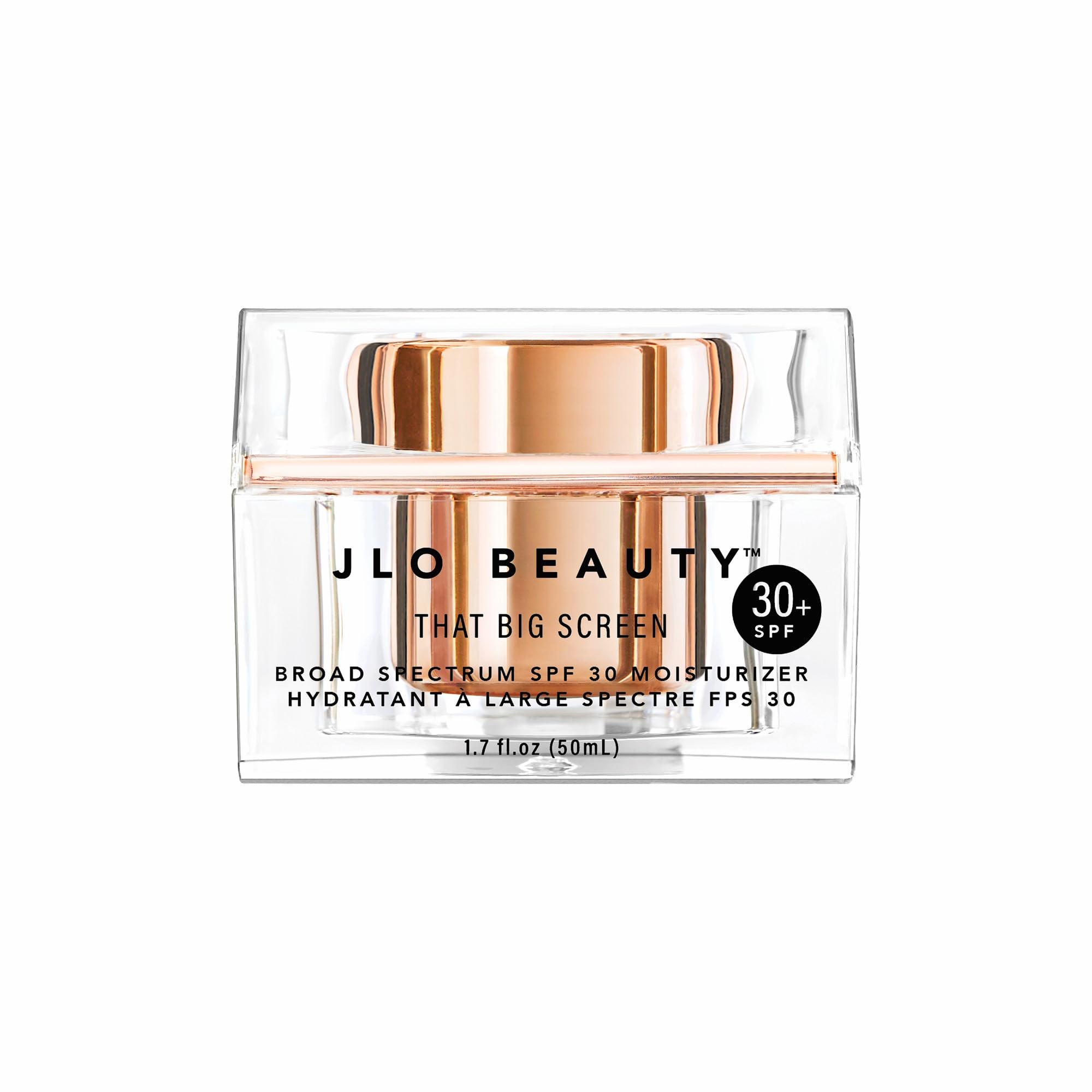 JLO Beauty That Big Screen Broad Spectrum SPF 30 Face Moisturizer, Hydrates, Protects, Luminizes, Lightweight Hyaluronic Acid Sunscreen for Face Lotion, Supports Smooth, Dewy & Glowing Skin, 1.7 Fl Oz