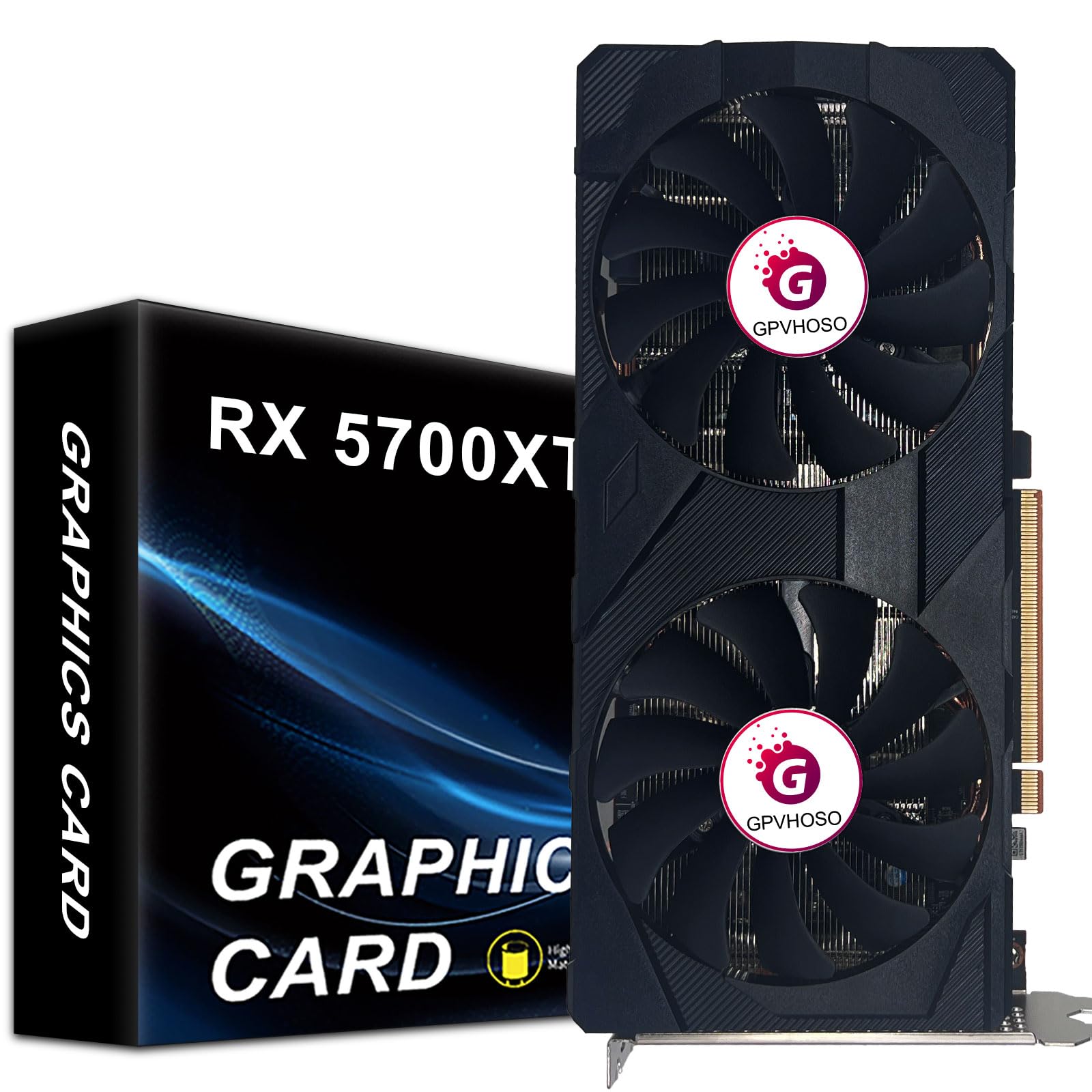 GPVHOSO Radeon RX 5700 XT 8GB Graphics Card GDDR6 2560SP 256bit Computer Graphics Cards GPU PCI-e 4.0 x16 HDMI/DisplayPort*3 Interface,AMD Video Cards for PC Gaming and Office, Support Up to 8K