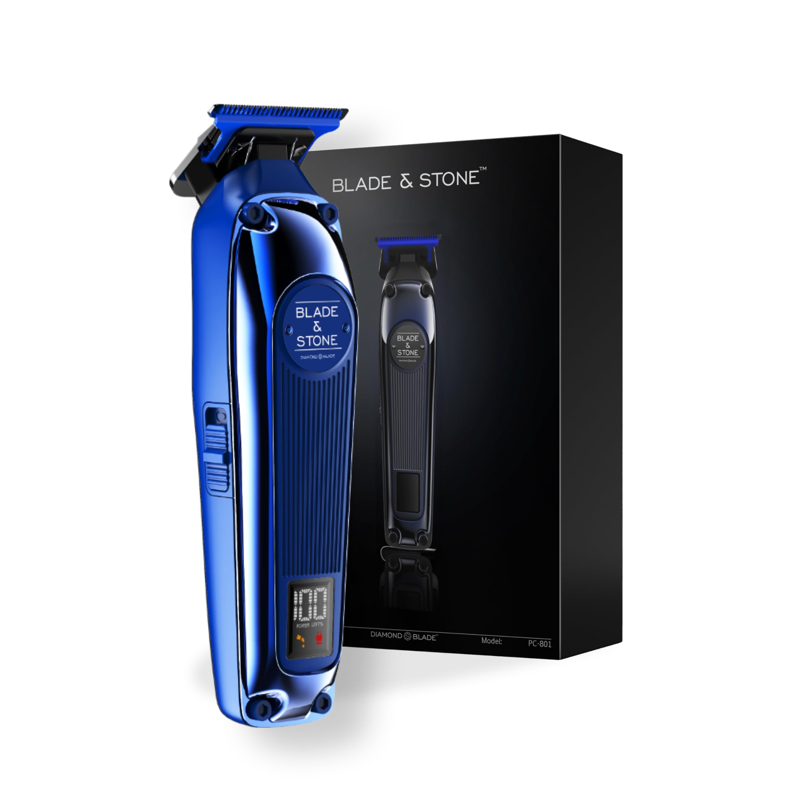 Blade & Stone Professional Hair Trimmer for Men PT301 | Diamond-S Blade | Micro-Gap Tech | 7200 RPM Durable Motor, All-Metal, Cordless Hair Trimmer - Big Blue