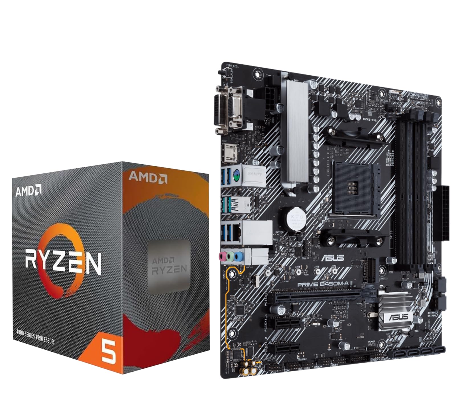MICRO CENTER AMD Ryzen 5 4500 Desktop Processor with ASUS Prime B450M-A II AMD AM4 Micro ATX Motherboard