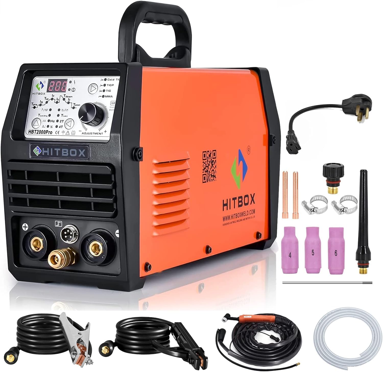 HITBOX Cold TIG Welder with Pulse, 110V/220V 200Amp DC Professional Aluminum Welding Machine Featuring Stick/MMA/IGBT, Exquisite All-Round Arc Welder, Offering You Excellent Cost Performance(HBT2000P)