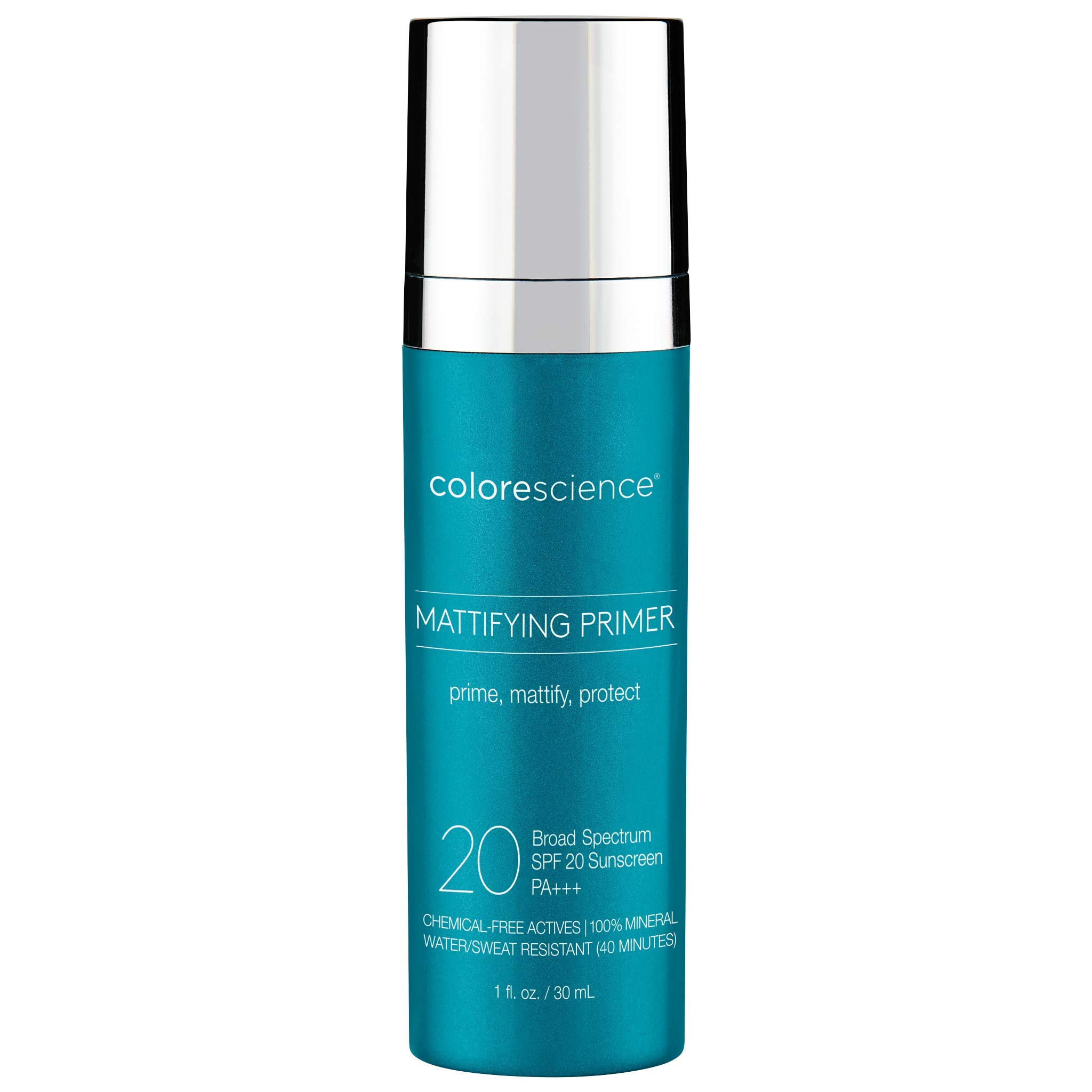 Colorescience Mattifying Perfector Face Primer, Water Resistant Mineral Sunscreen, Broad Spectrum 20 SPF UV Skin Protection, 1 Fl oz