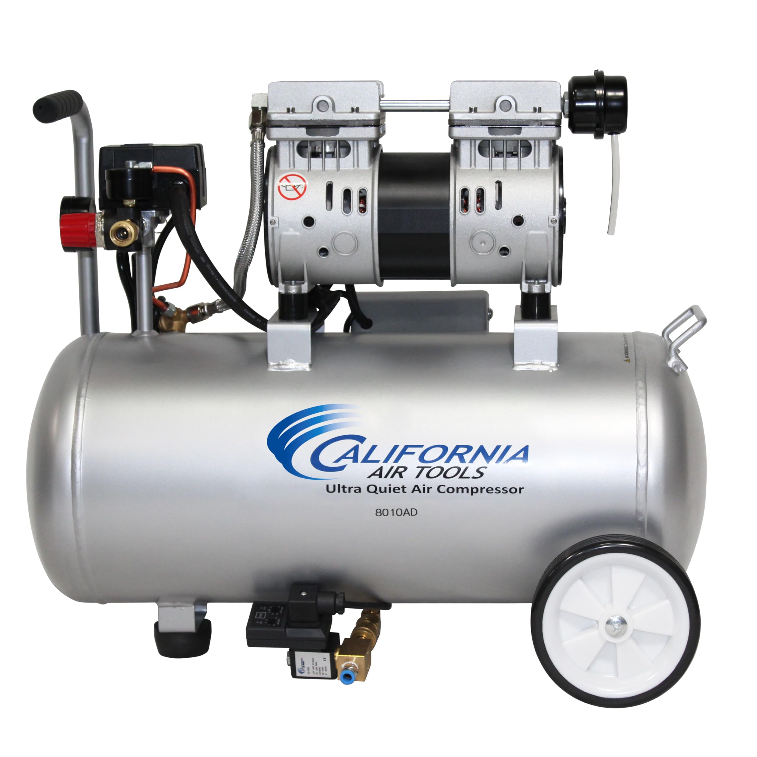 California Air Tools 8010AD 1.0 HP Ultra Quiet and Oil-Free Air Compressor, 8 Gallon Steel Tank, Lightweight with Wheels, 60 dBA Noise Level, with Automatic Drain Valve