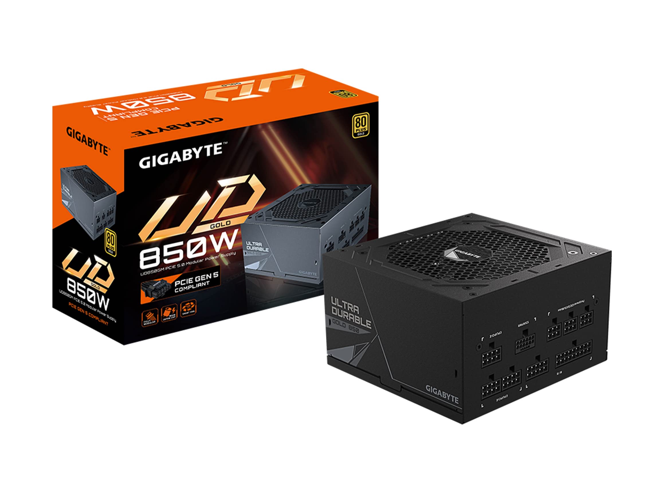 GIGABYTE GP-UD850GM PG5 - PCIe 5.0 Ready - ATX 3.0 - 850W 80 Plus Gold Certified, Fully Modular Power Supply