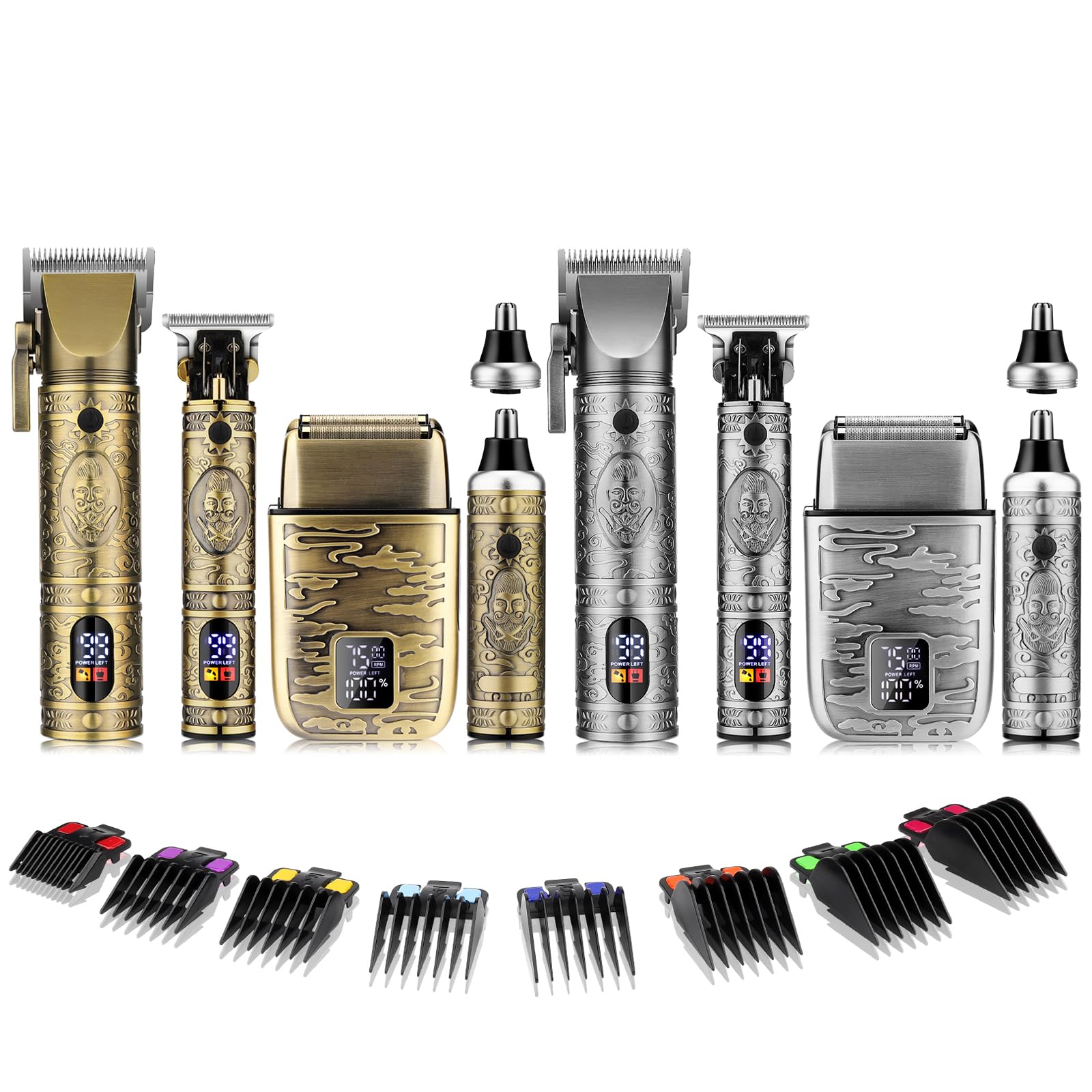 Qreeyx Hair Clippers for Man T-Blade Trimmer Nose Hair Trimmer Electric Shaver Set, Pr, Professional Metal Body Barber Clippers Set for Haircut, Men’s Grooming Kit with LCD Display, Ideal Gift for Him