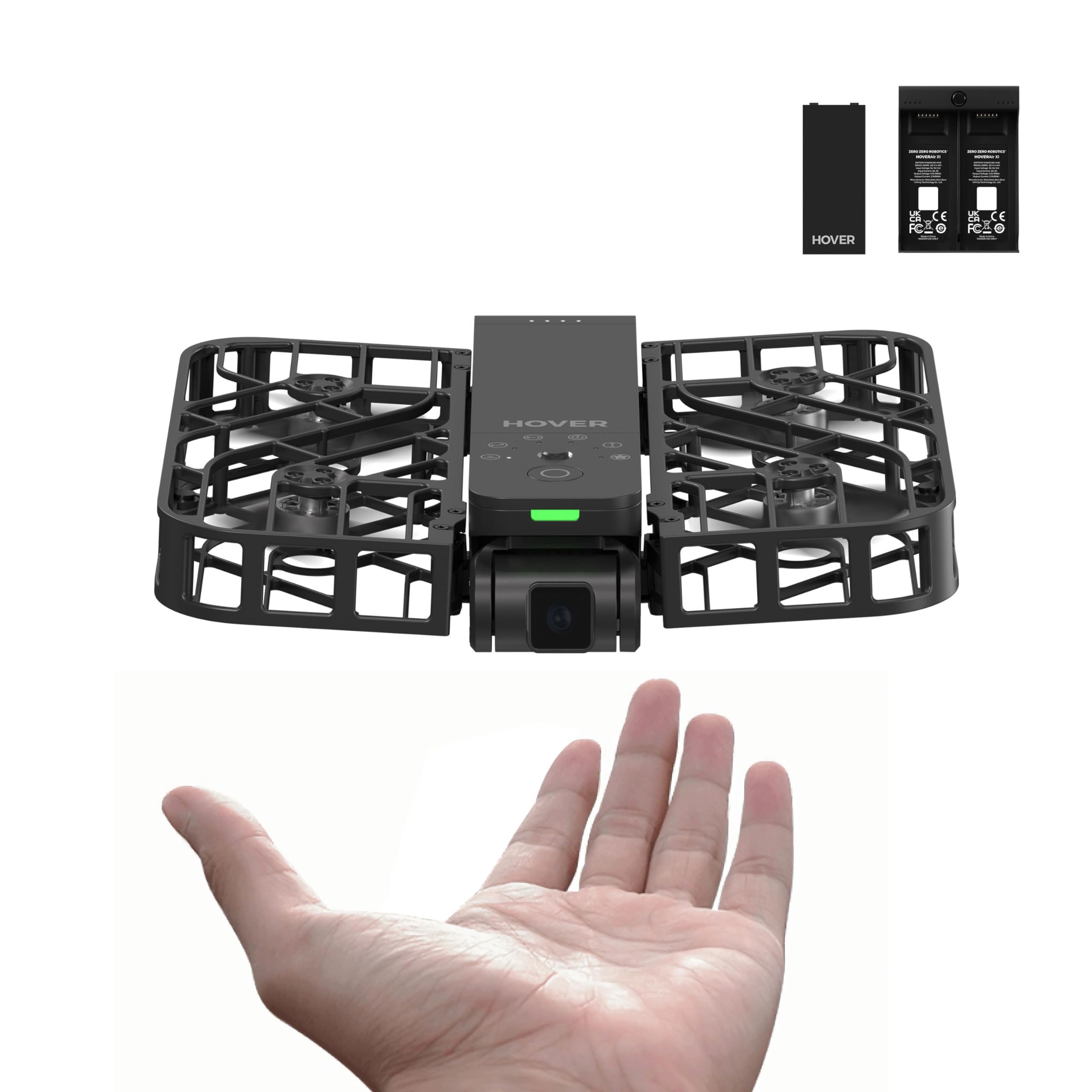 HOVERAir X1 Self-Flying Camera, Pocket-Sized Drone HDR Video Capture, Palm Takeoff, Intelligent Flight Paths, Follow-Me Mode, Foldable Action Camera with Hands-Free Control Black (Combo)
