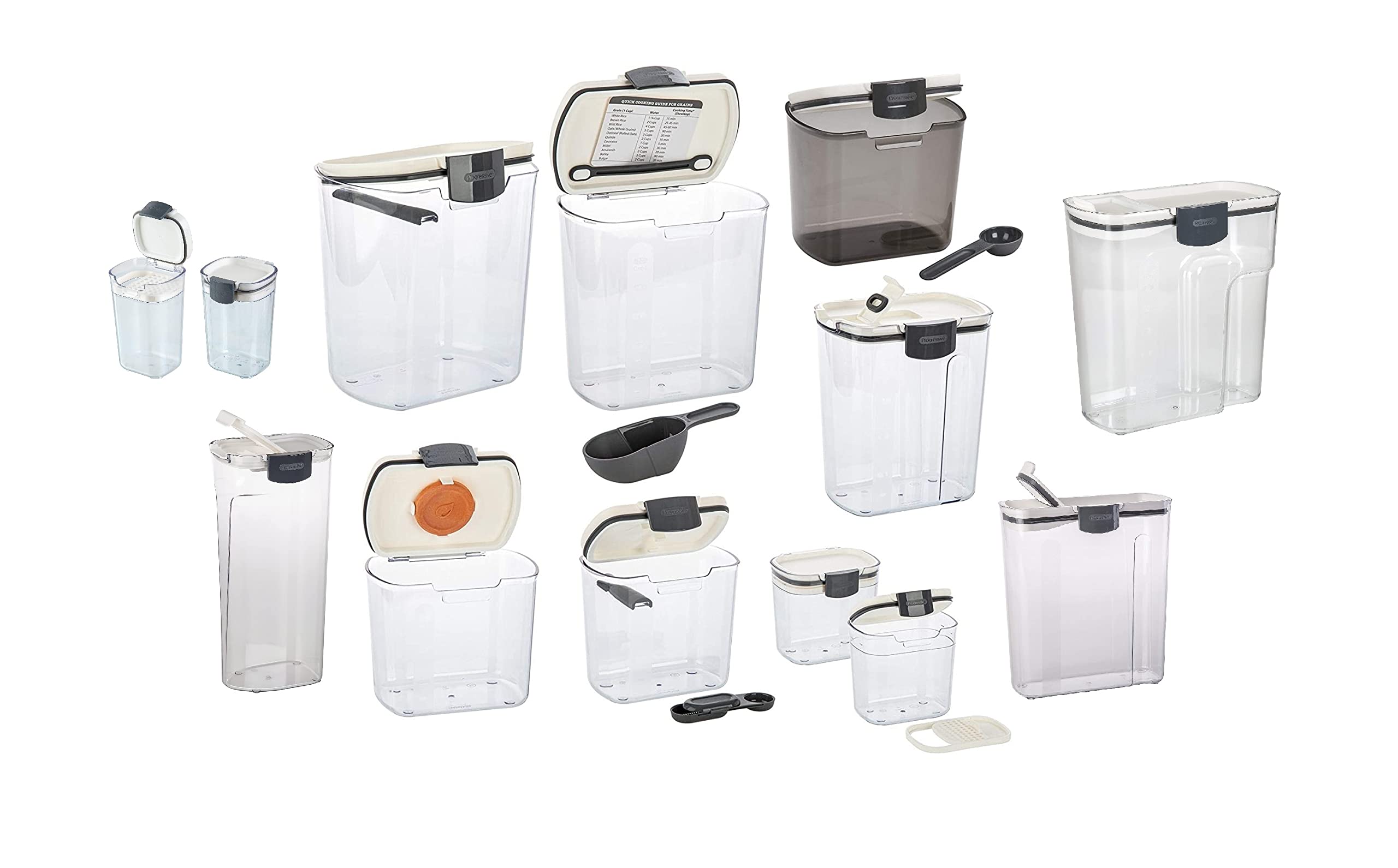 Progressive ProKeeper Baker's Airtight Kitchen Storage Canister Container Set for Flour, Sugar & More, Keeps Ingredients Fresh, with Accessories (Multicolor, 13- Piece)