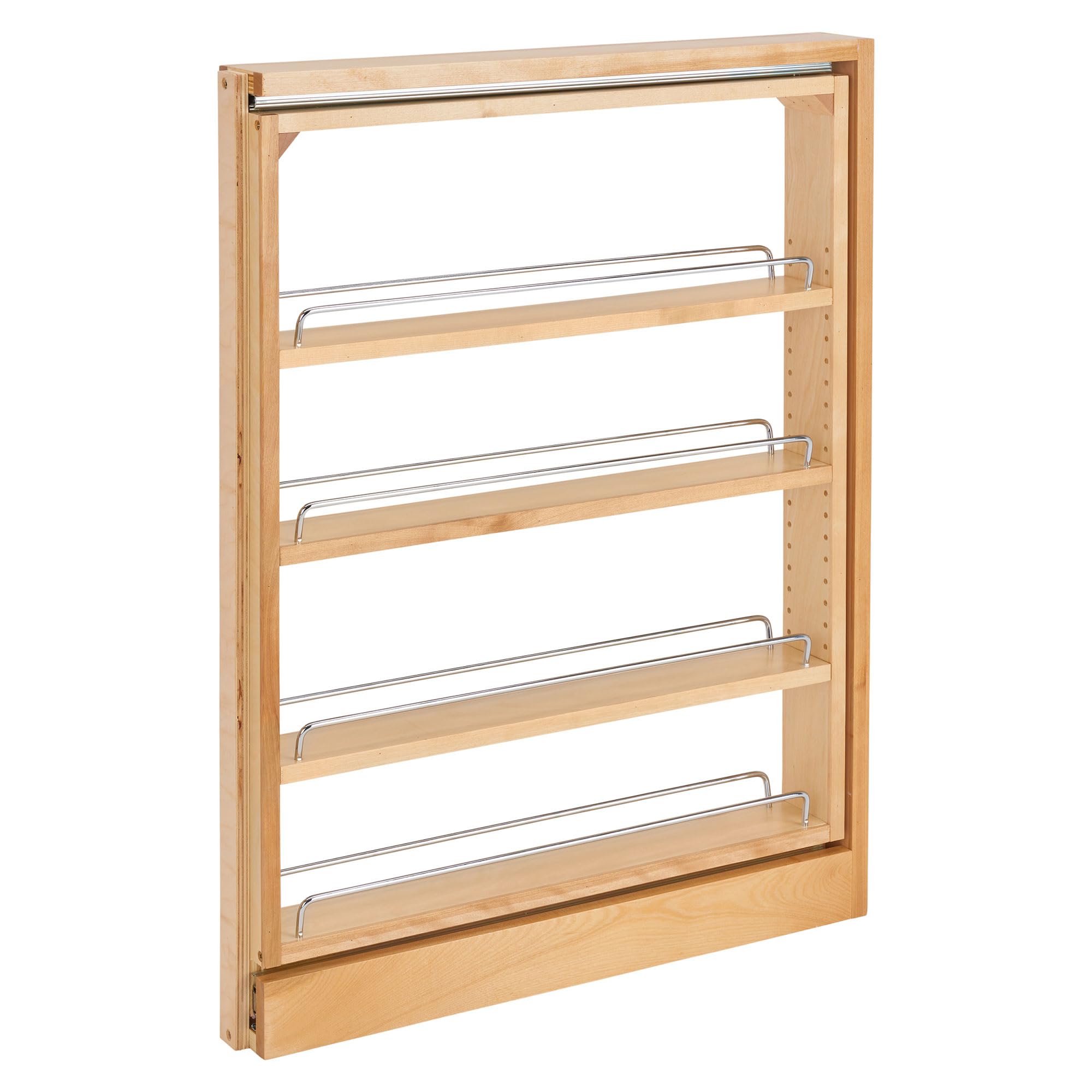 Rev-A-Shelf Pullout Shelf Organizer for Base Kitchen or Bathroom Cabinets, Wood Filler Pantry Storage or Spice Rack, Maple, 3" x 23" x 30", 432-BF-3C