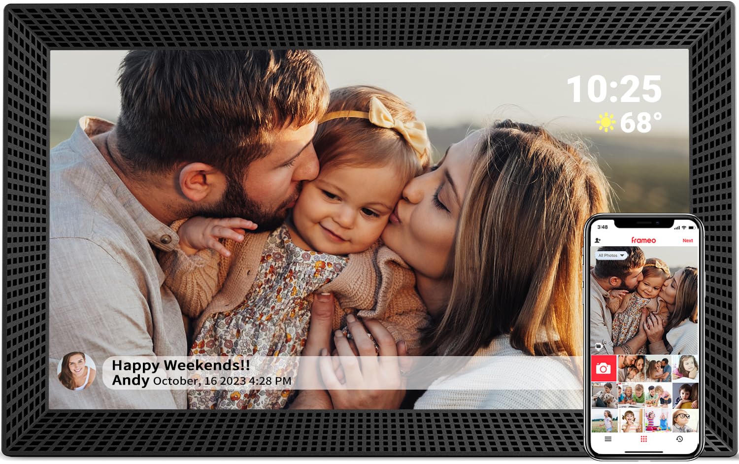 YEMSD 15.6" WiFi Digital Picture Frame, 32 GB Memory, Auto-Rotate, 1920x1080 HD IPS Touchscreen Large Digital Photo Frame, Share Moments Instantly via Frameo APP, Gift for Family and Friends (Black)