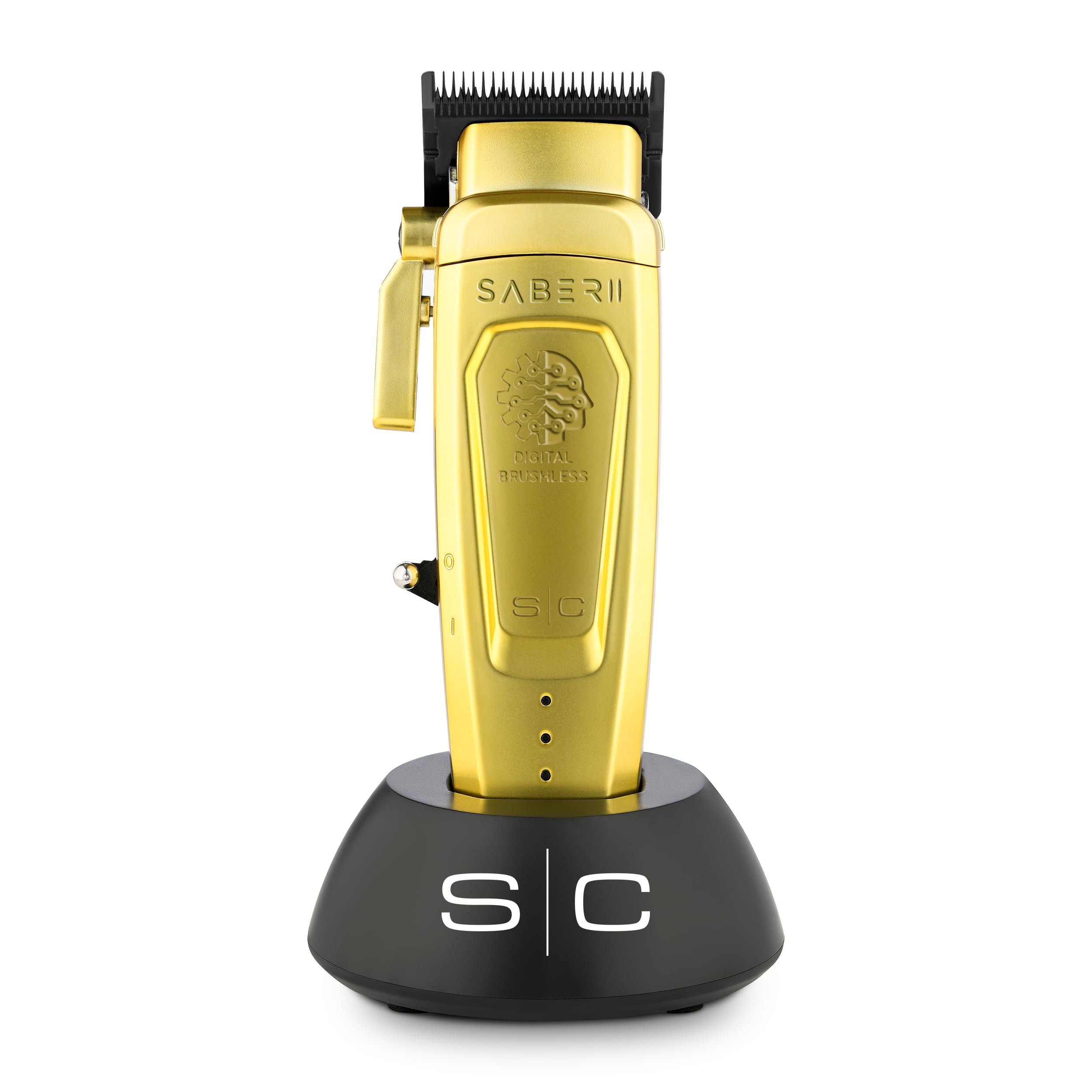 StyleCraft Saber II Professional Full Metal Body High-Torque Digital Brushless Motor Cordless Hair Clipper (Gold)