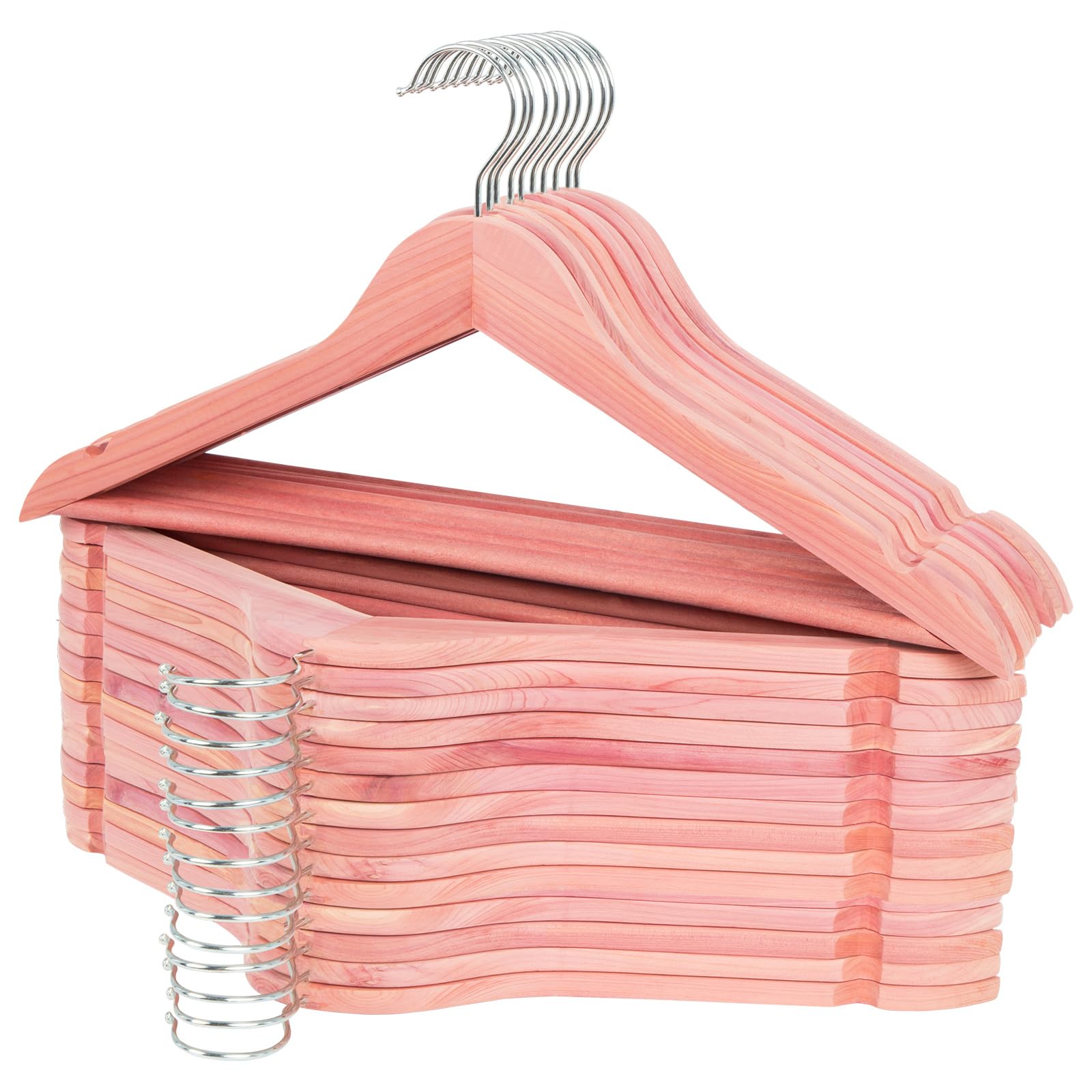 ROSOS Cedar Hangers - 30 Pack Wooden Suit Hangers With Smooth Notches, 360 Rotating Hooks, Great For Refreshing Closet