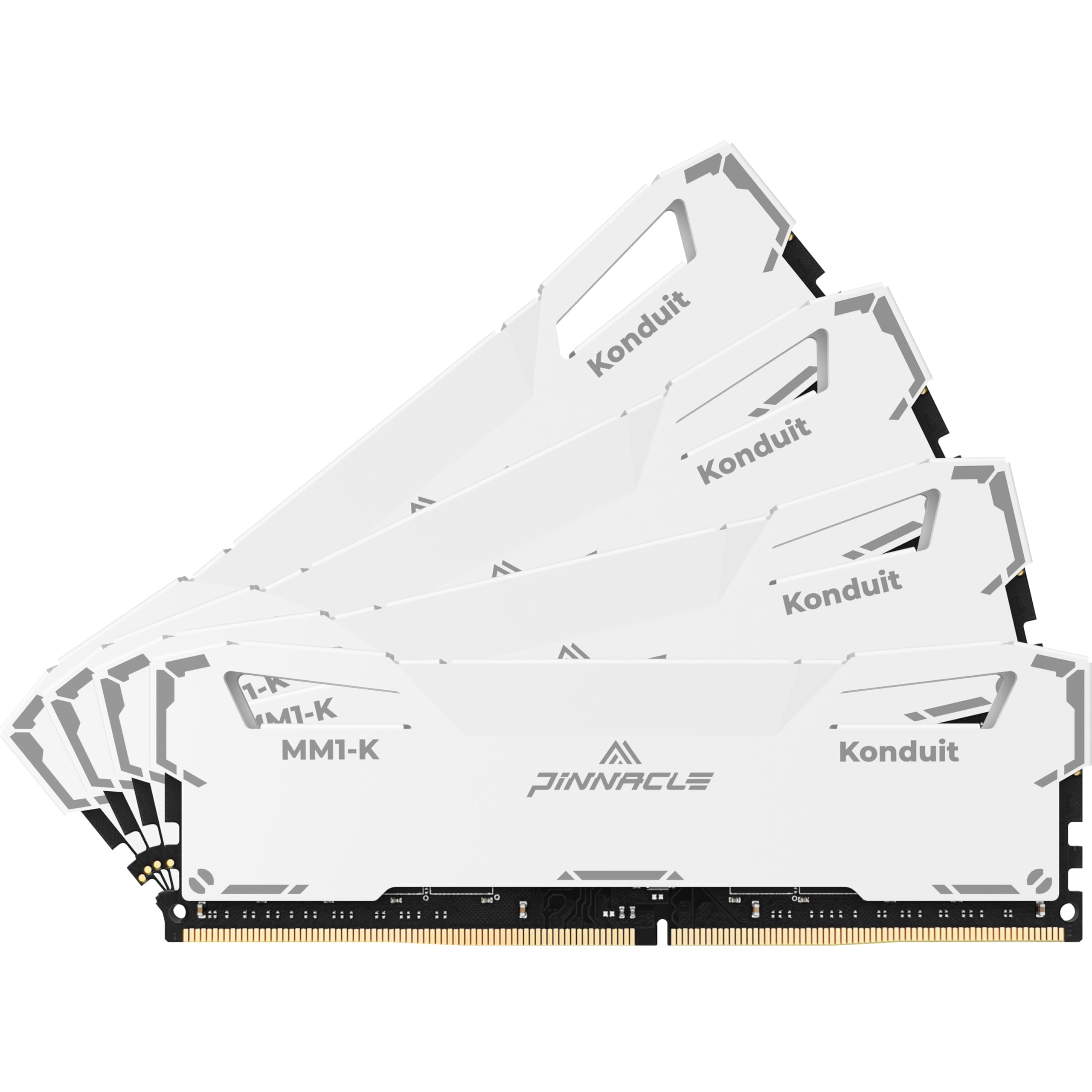 Timetec Pinnacle Konduit 128GB KIT(4x32GB) DDR4 3200MHz PC4-25600 CL16-18-18-38 XMP2.0 Overclocking 1.35V Dual Rank Compatible for AMD and Intel Desktop Gaming PC Memory Module - White