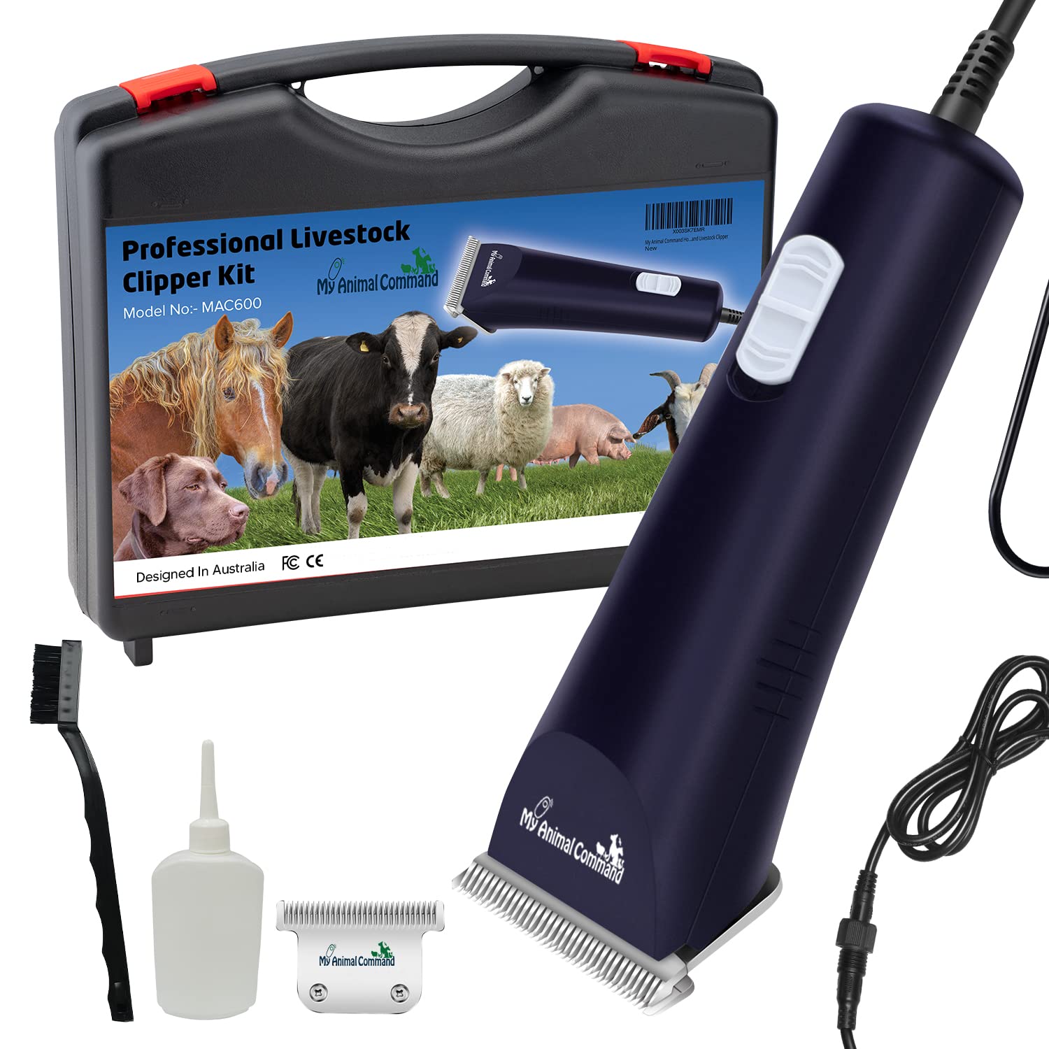 Professional Livestock Clippers for Grooming, Lightweight, Powerful Due to Our Innovative Brushless Motor, Thick Coats Trimmer for Sheep, Horses, Pigs, Farm Animals and Large and XL Dogs (Rescued)