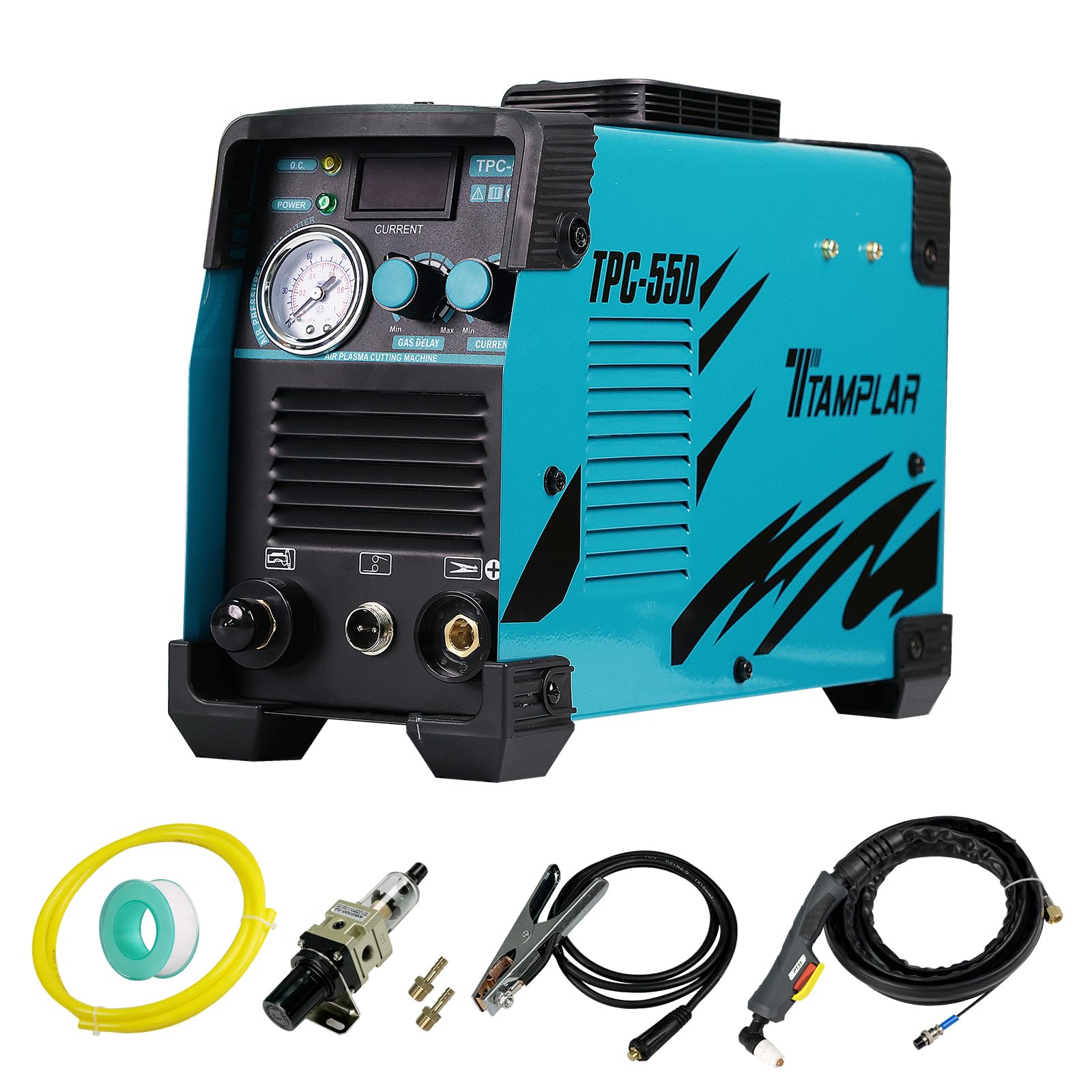 TTAMPLAR TPC-55D Plasma Cutter, 55Amp Touch Arc Plasma Cutting Machine with 110V/220V Dual Volatage High Frequency IGBT Inverter Clean Cut
