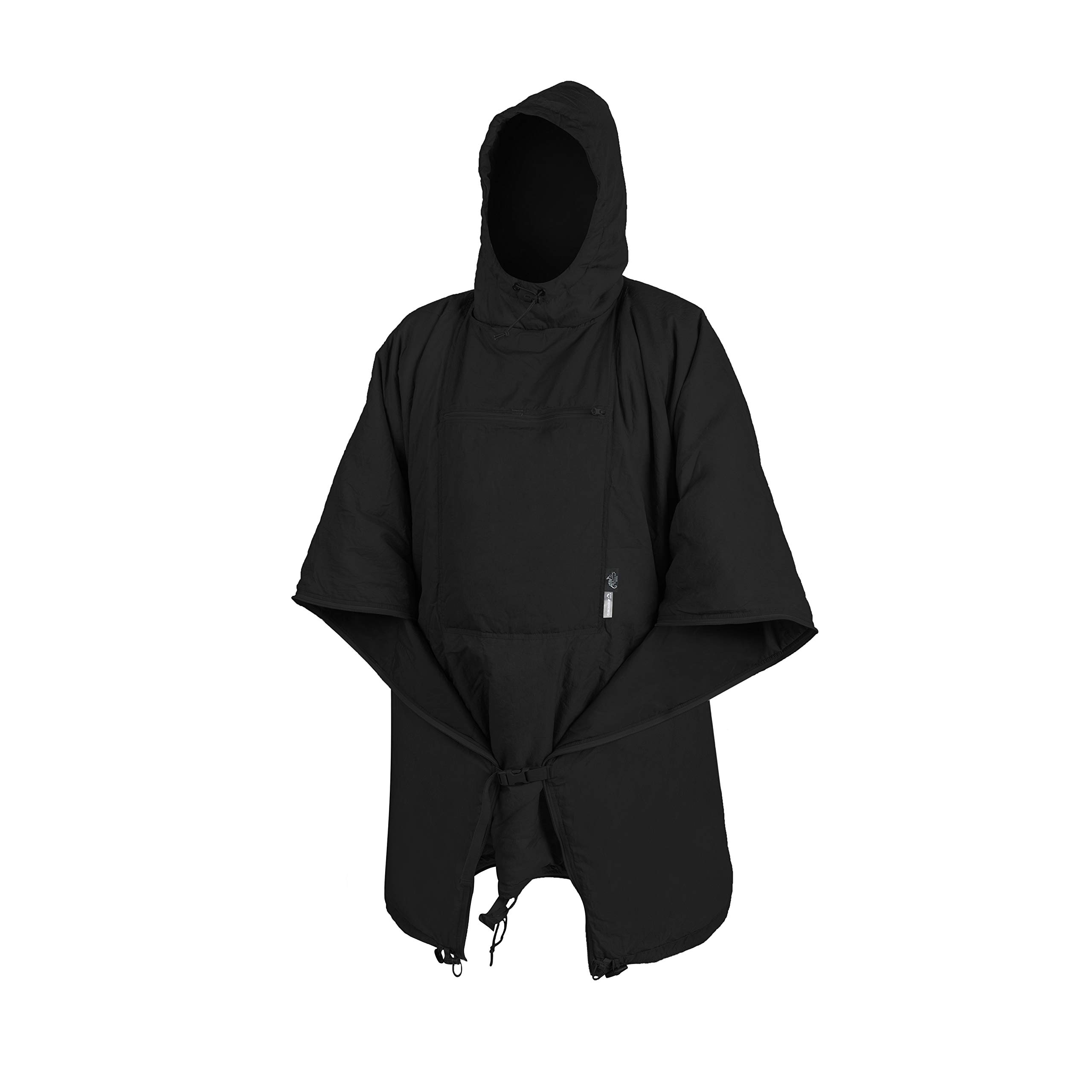 Helikon-Tex Swagman Roll Military Poncho, Bushcraft Line - Multi-Purpose Rain Poncho & Emergency Poncho - Survival and Military Gear - Woobie Blanket & Jacket (Black)