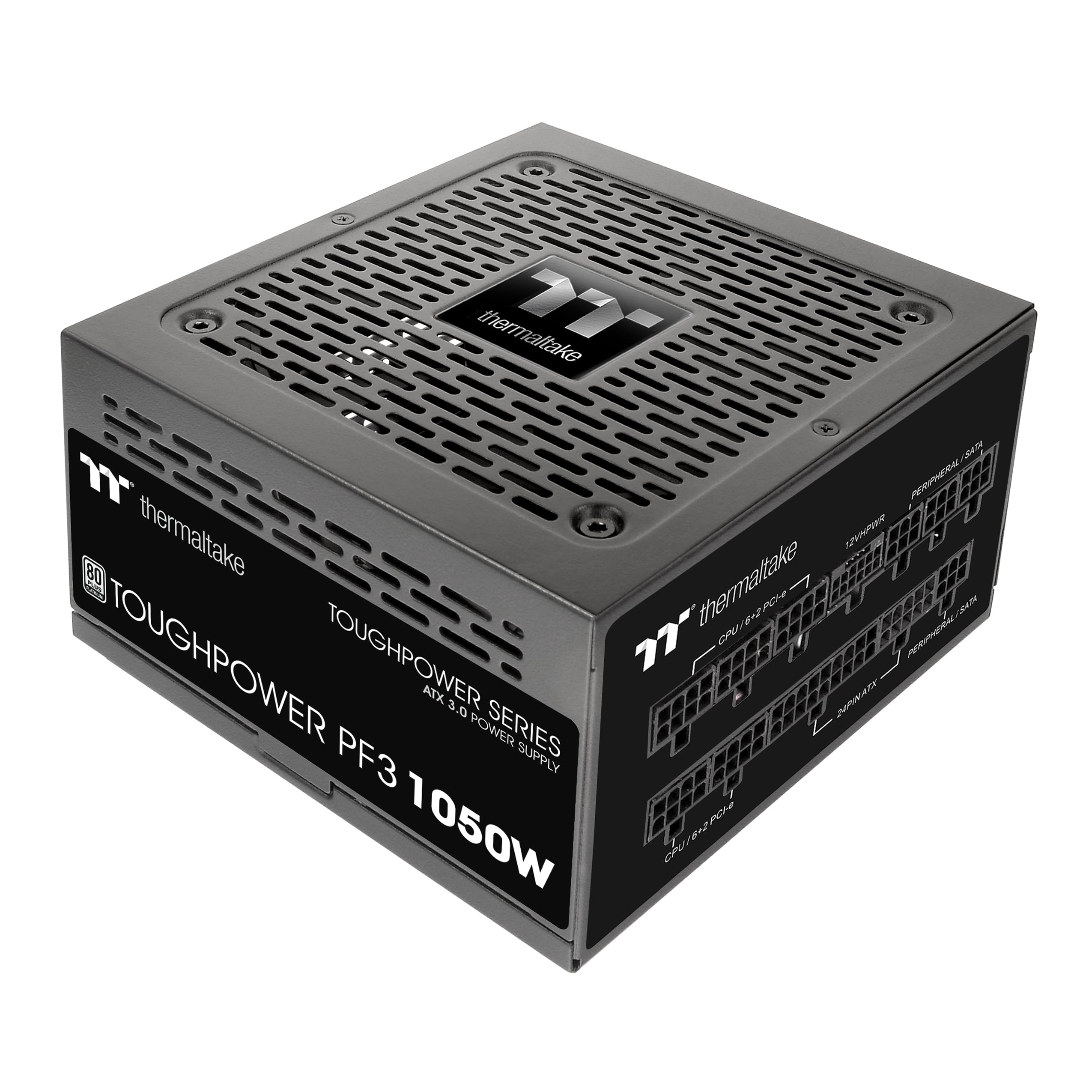 Thermaltake Toughpower PF3 ATX 3.0 1050W 80+ Platinum Full Modular SLI/Crossfire Ready Power Supply; PCIe 5.0 12VHPWR Connector Included; 10 Year Warranty; PS-TPD-1050FNFAPU-L
