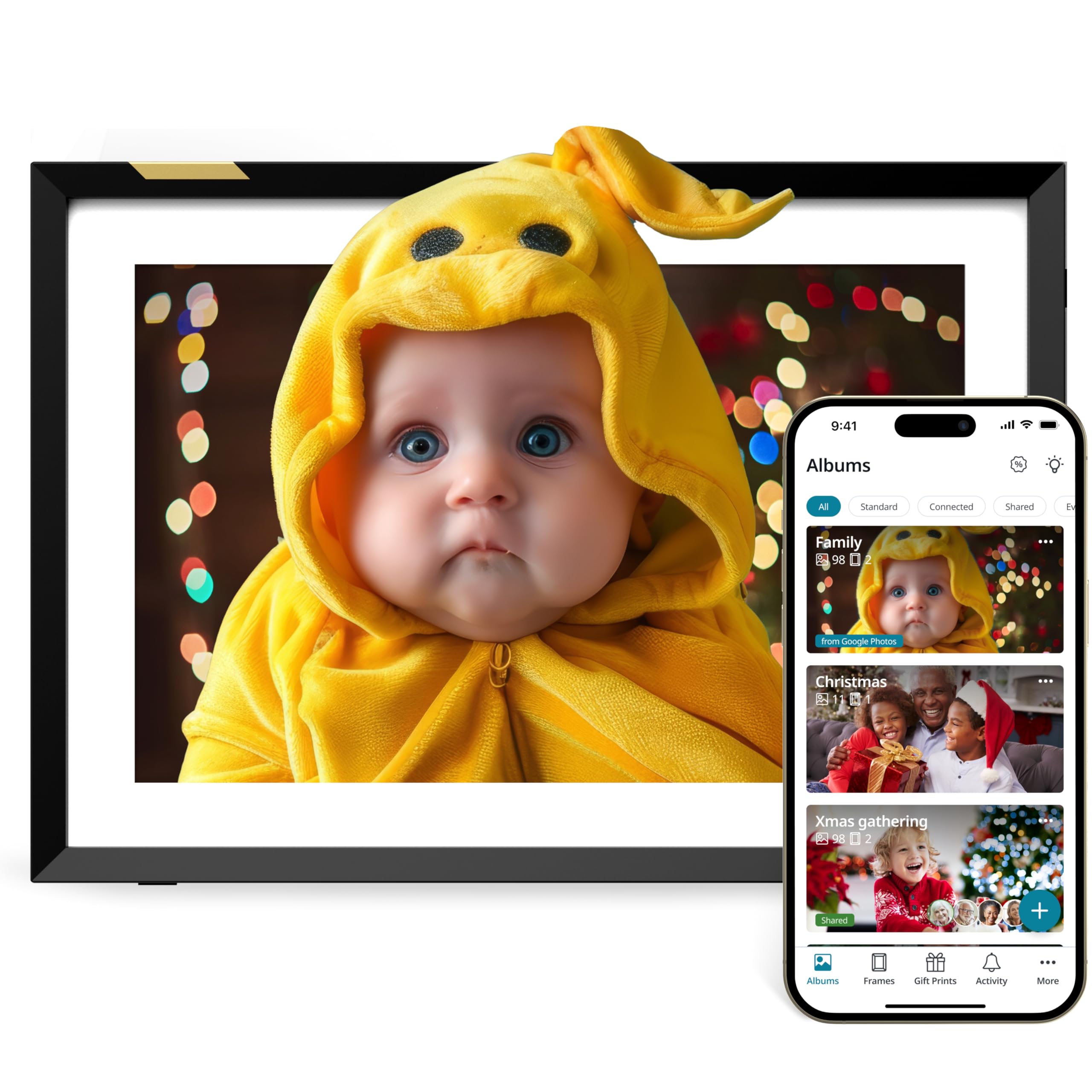 Nixplay Digital Picture Frame [AI-Enhanced] Stunning HD Touch Screen Display | Perfect Digital Picture Frame for Gifting | Auto-Rotation Feature, Securely Share Photos/Videos via Email or App | 10.1"