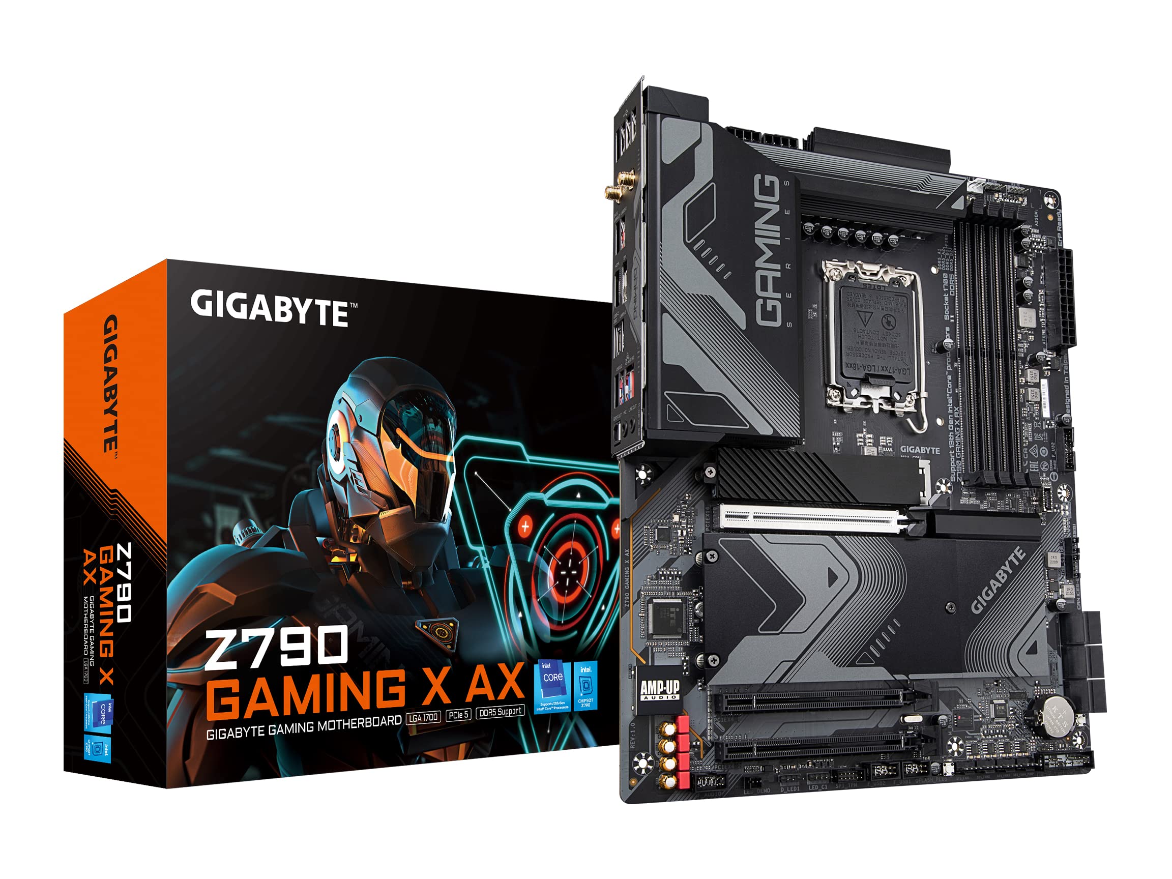 GIGABYTE Z790 Gaming X AX (LGA 1700/ Intel/ Z790/ ATX/ DDR5/ M.2/ PCIe 5.0/ USB 3.2 Gen2X2 Type-C/Intel Wi-Fi 6E/ 2.5GbE LAN/Q-Flash Plus/EZ-Latch Plus/Gaming Motherboard)
