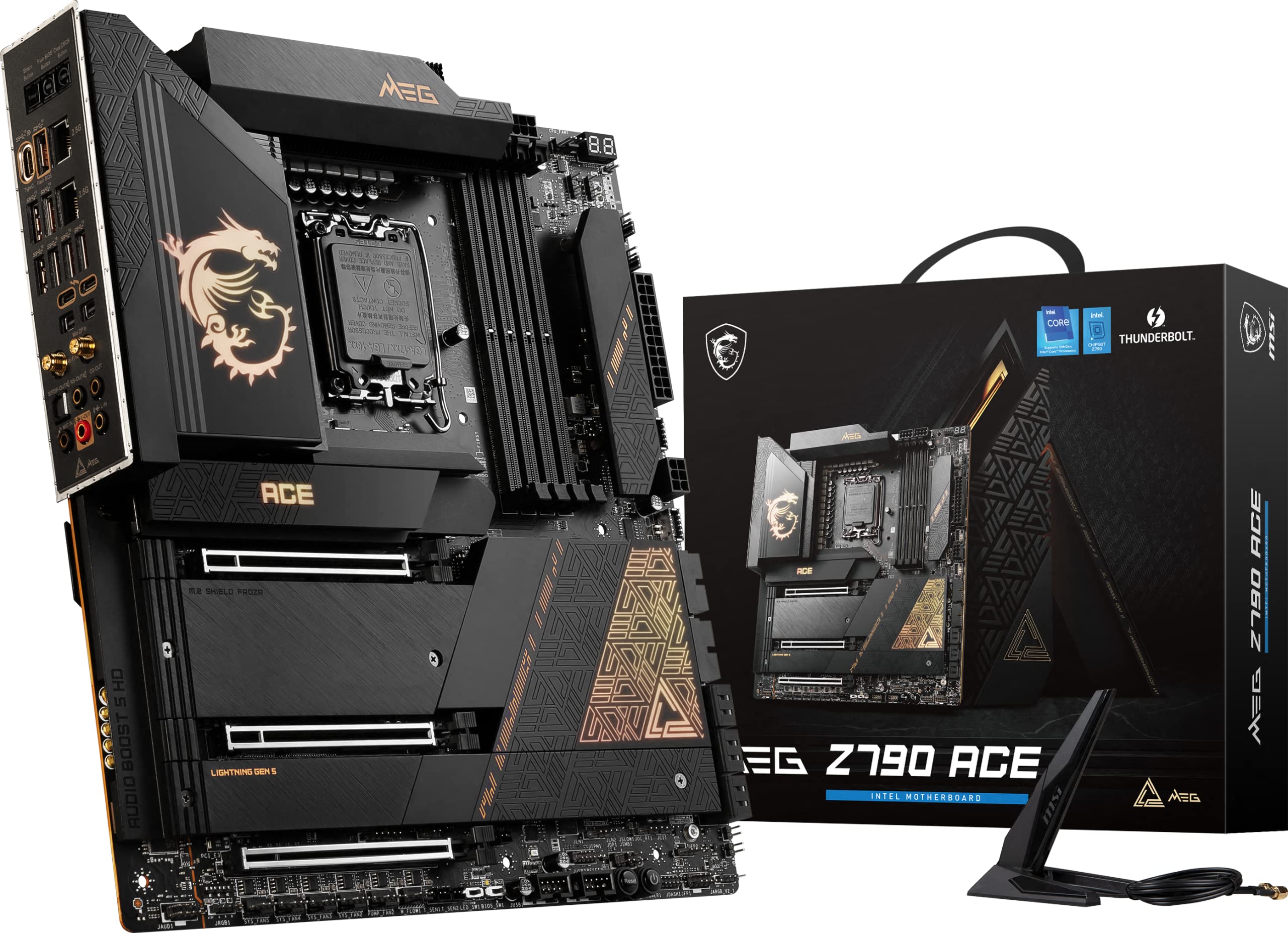 MSI MEG Z790 ACE Gaming Motherboard (Supports 12th/13th/ 14th Gen Intel Processors, LGA 1700, DDR5, PCIe 5.0, M.2, 2.5Gbps LAN, USB 3.2 Gen2, Wi-Fi 6E, Bluetooth 5.3, Thunderbolt, E-ATX)